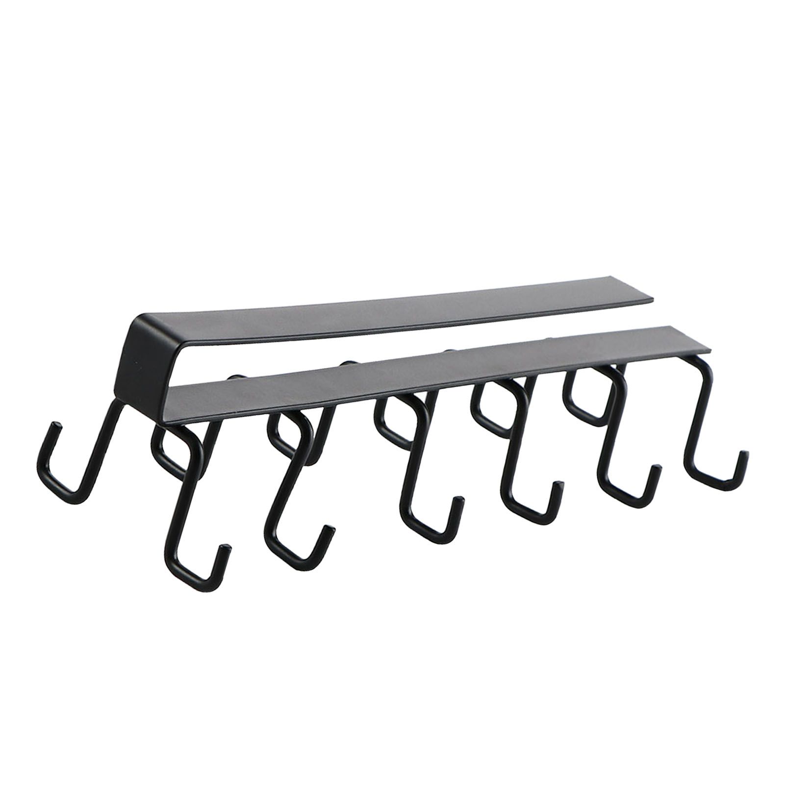 Kitchen Utensil Holder Hanger Iron Double Row Hook Spoon Shovel Shelving for Restaurant Black - Image 2