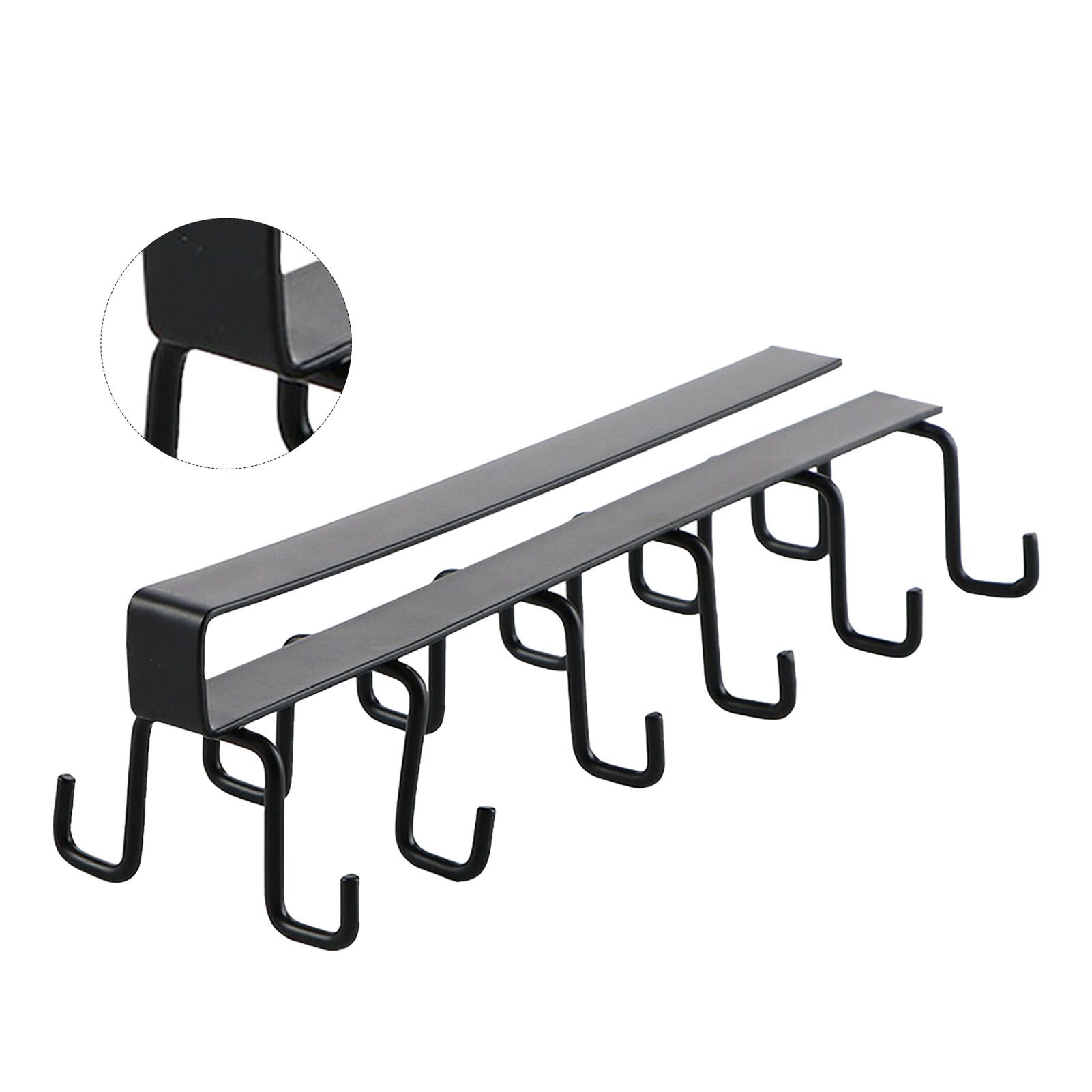 Kitchen Utensil Holder Hanger Iron Double Row Hook Spoon Shovel Shelving for Restaurant Black - Image 4