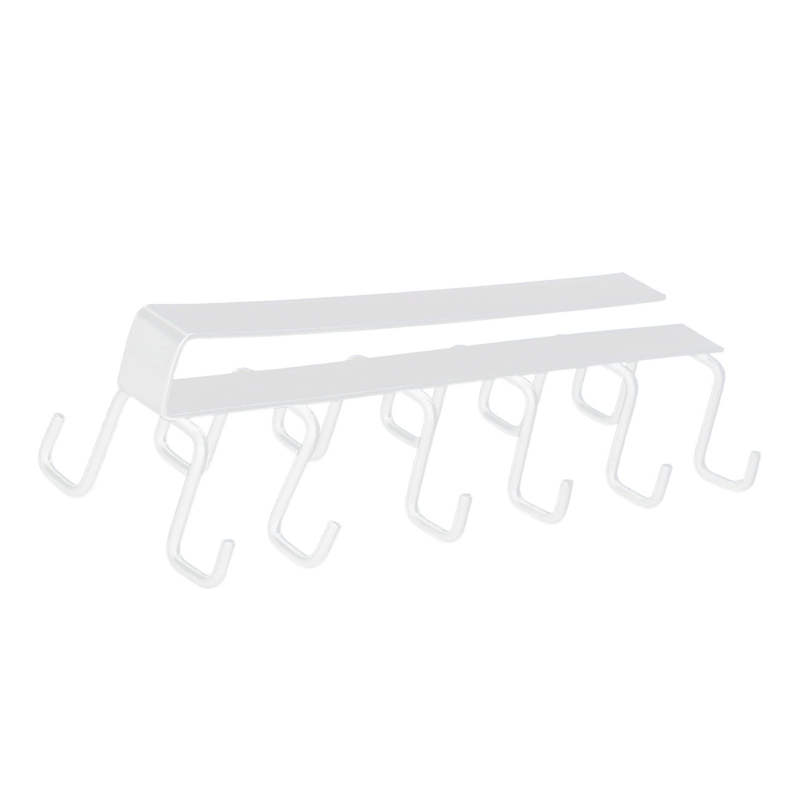Kitchen Utensil Holder Hanger Iron Double Row Hook Spoon Shovel Shelving for Restaurant White - Image 2