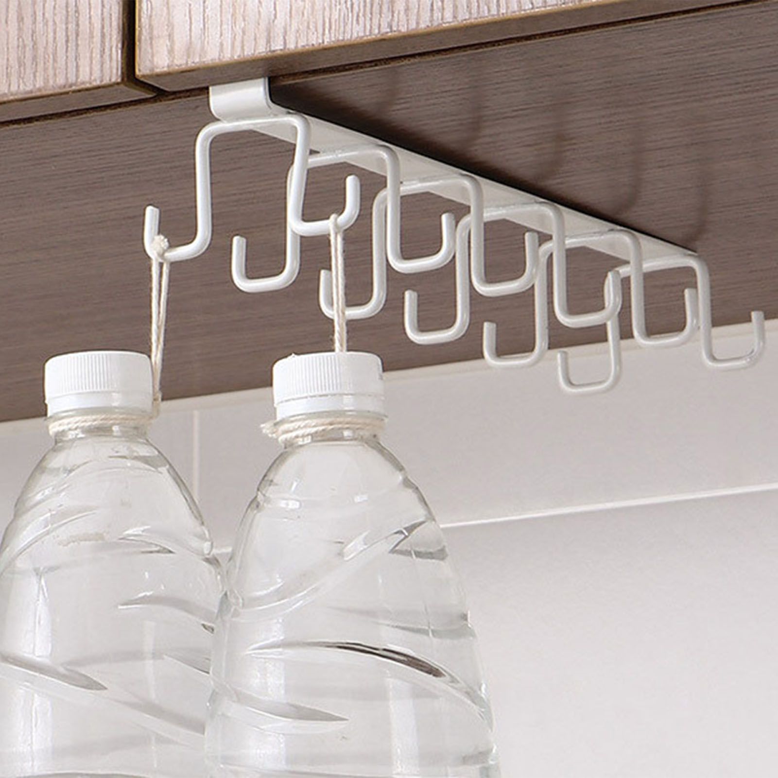 Kitchen Utensil Holder Hanger Iron Double Row Hook Spoon Shovel Shelving for Restaurant White - Image 6