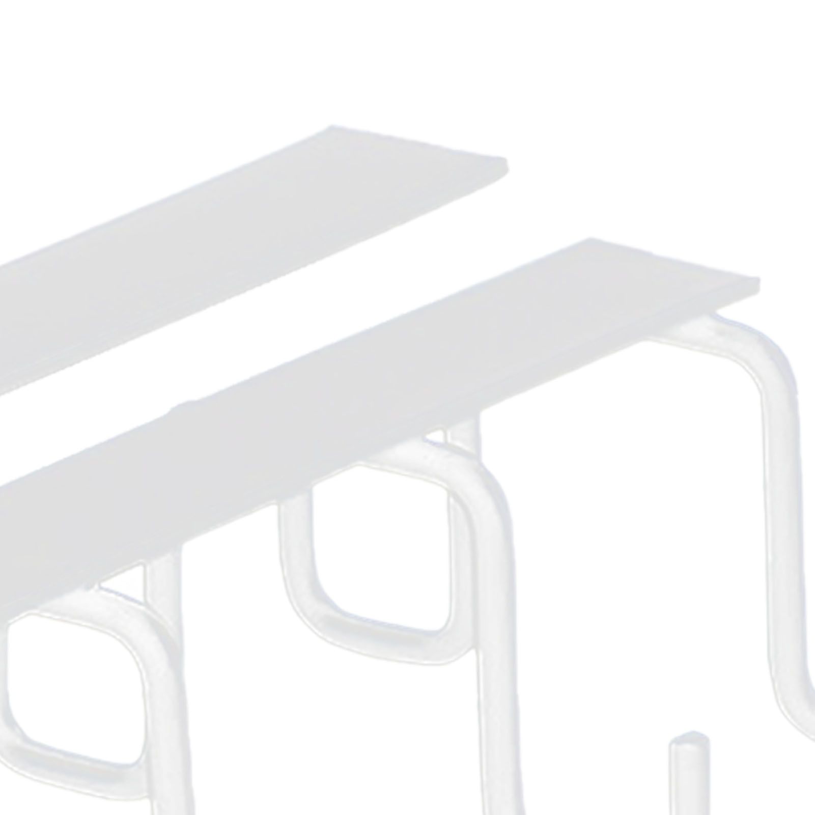 Kitchen Utensil Holder Hanger Iron Double Row Hook Spoon Shovel Shelving for Restaurant White - Image 8