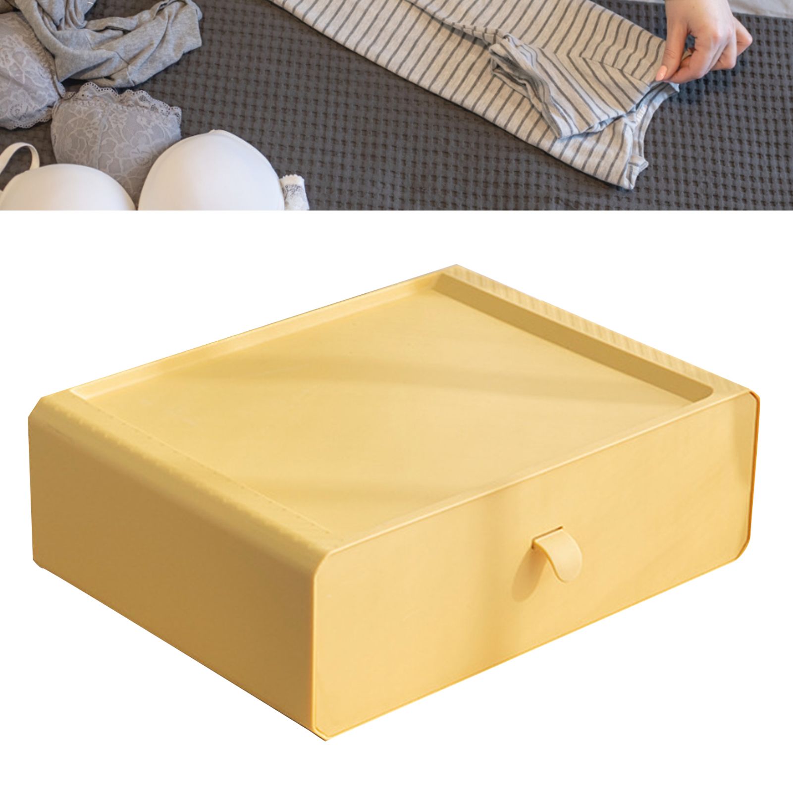 Underwear Storage Box Plastic 15 Grid Compartment Drawer Desktop Accessories for Socks Bras Yellow - Image 5