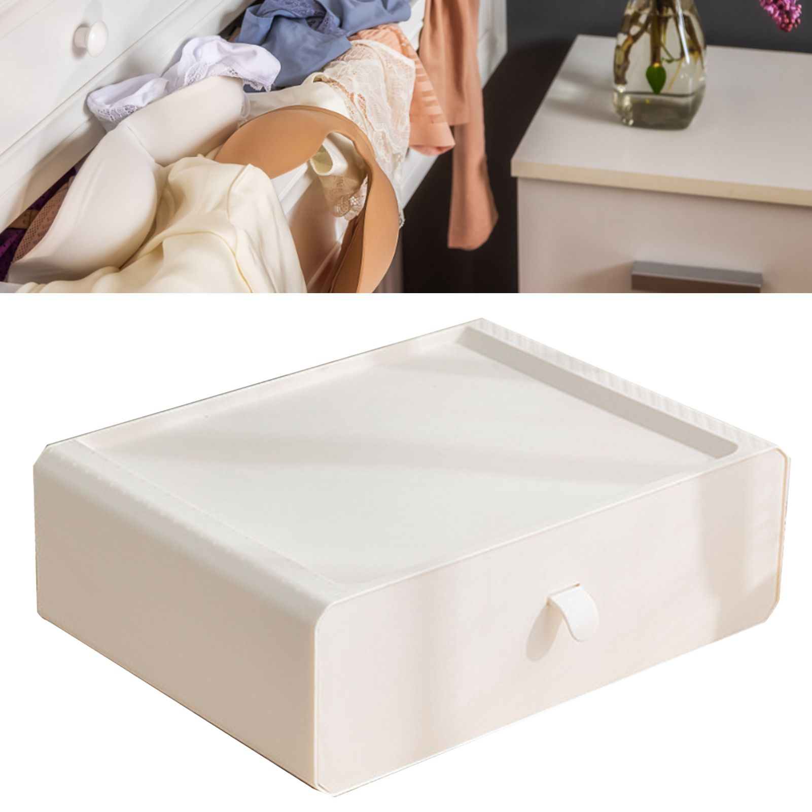 Underwear Storage Box Plastic 15 Grid Compartment Drawer Desktop Accessories for Socks Bras White - Image 5