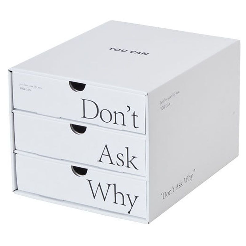 Desk Organizer with Drawer Corrugated Paper 3 Tier Desktop Storage Box for Home Dorm Office White - Image 4