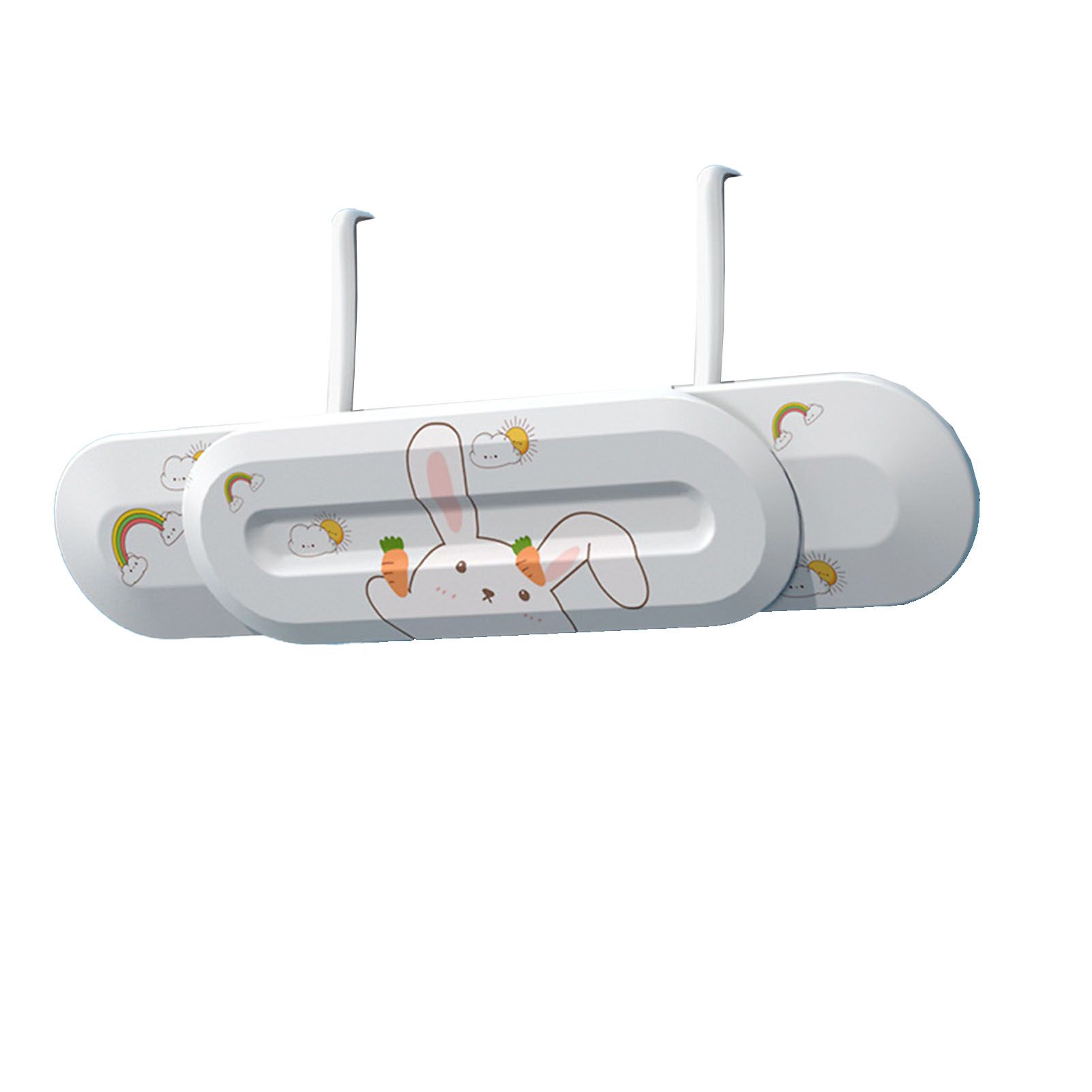 AC Conditioner Windshield 74 to 97cm Adjustable Universal Deflector Wind Cooled Baffle Air Wing Air Baffle with Stickers Windshield Plus Bunny Stickers - Image 1