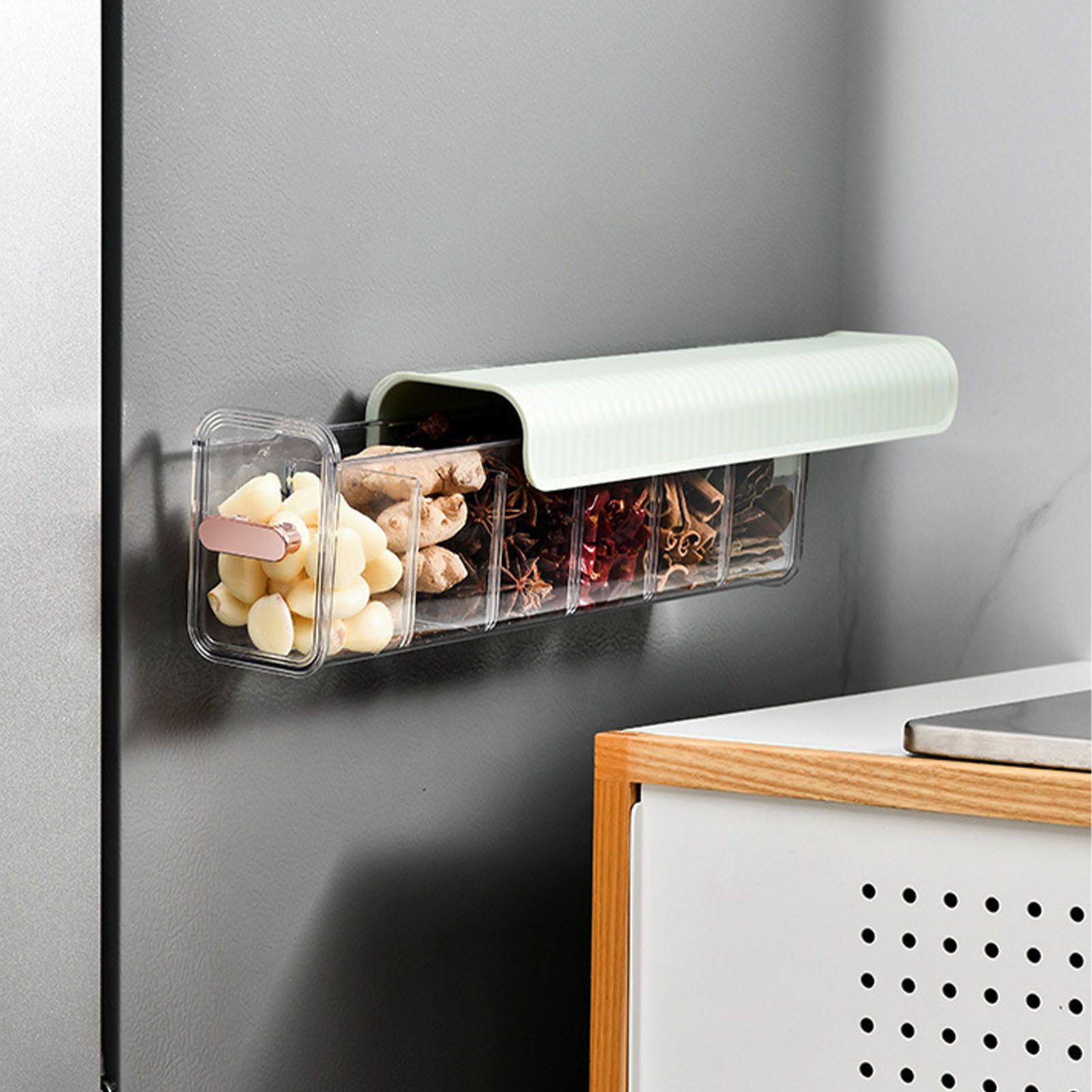 Wall Underwear Organizer Detachable Dustproof Moistureproof Wall Mount Drawer Organizer for Bedroom Home Light Green - Image 6