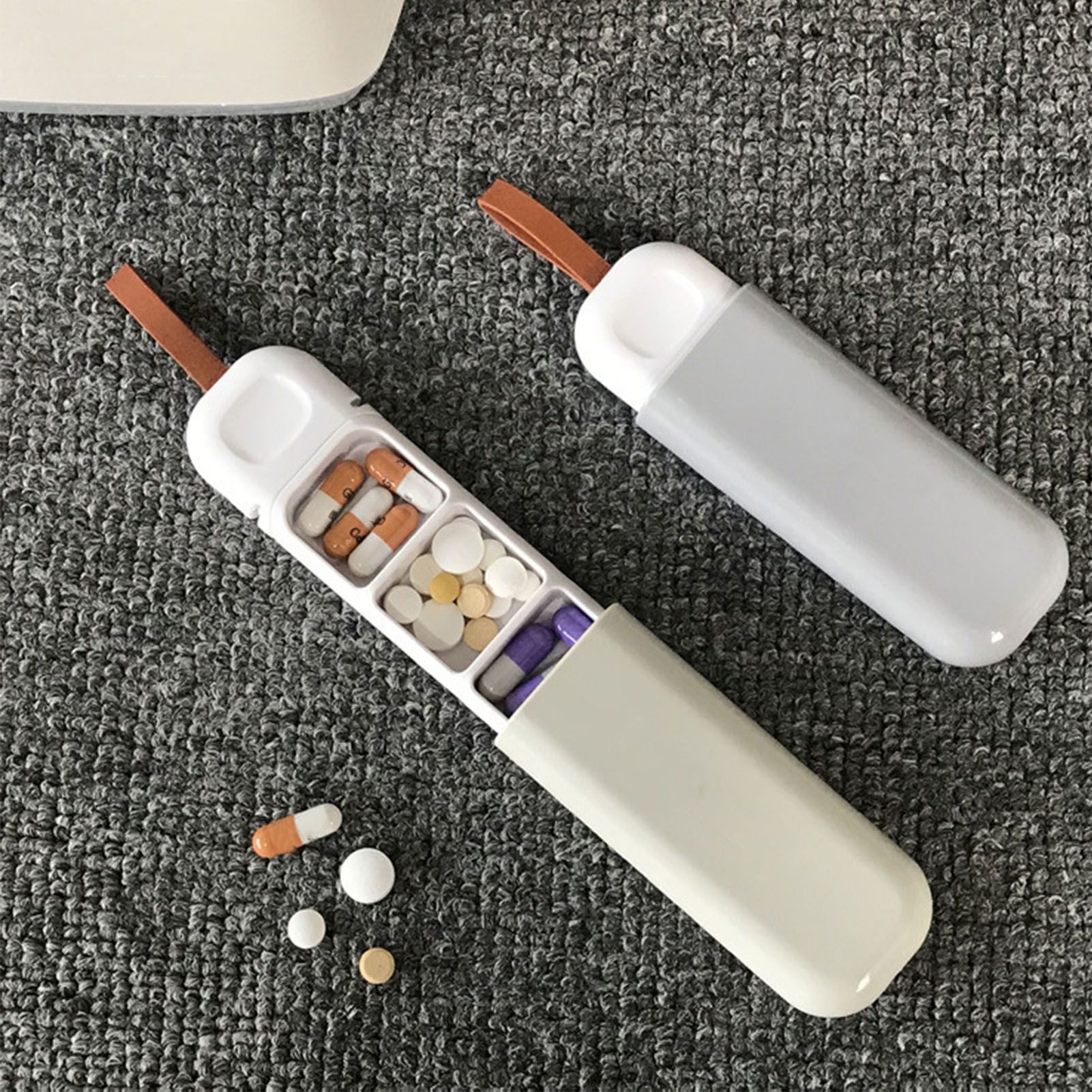 Home Portable Small Medicine Box One Day Dispensing Medicine Box with Dispensing Box Mini Medicine Dispensing Box Beige - Image 6