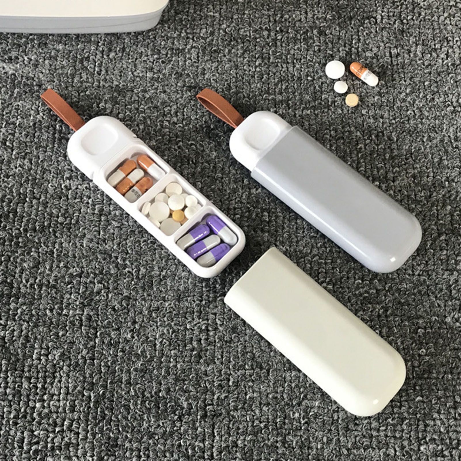 Home Portable Small Medicine Box One Day Dispensing Medicine Box with Dispensing Box Mini Medicine Dispensing Box Grey - Image 5