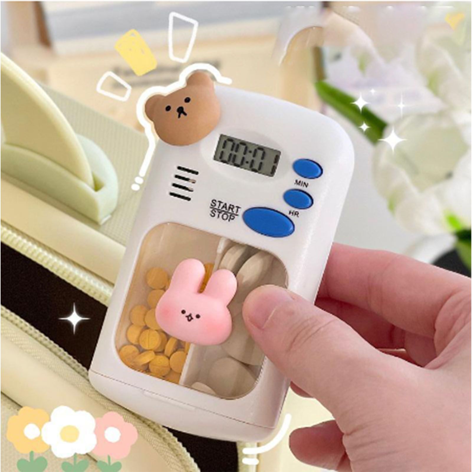 Mini Digital Medicine Organizer with Electric Alarm Portable Medicine Storage Box for Office Or Travel - Image 5