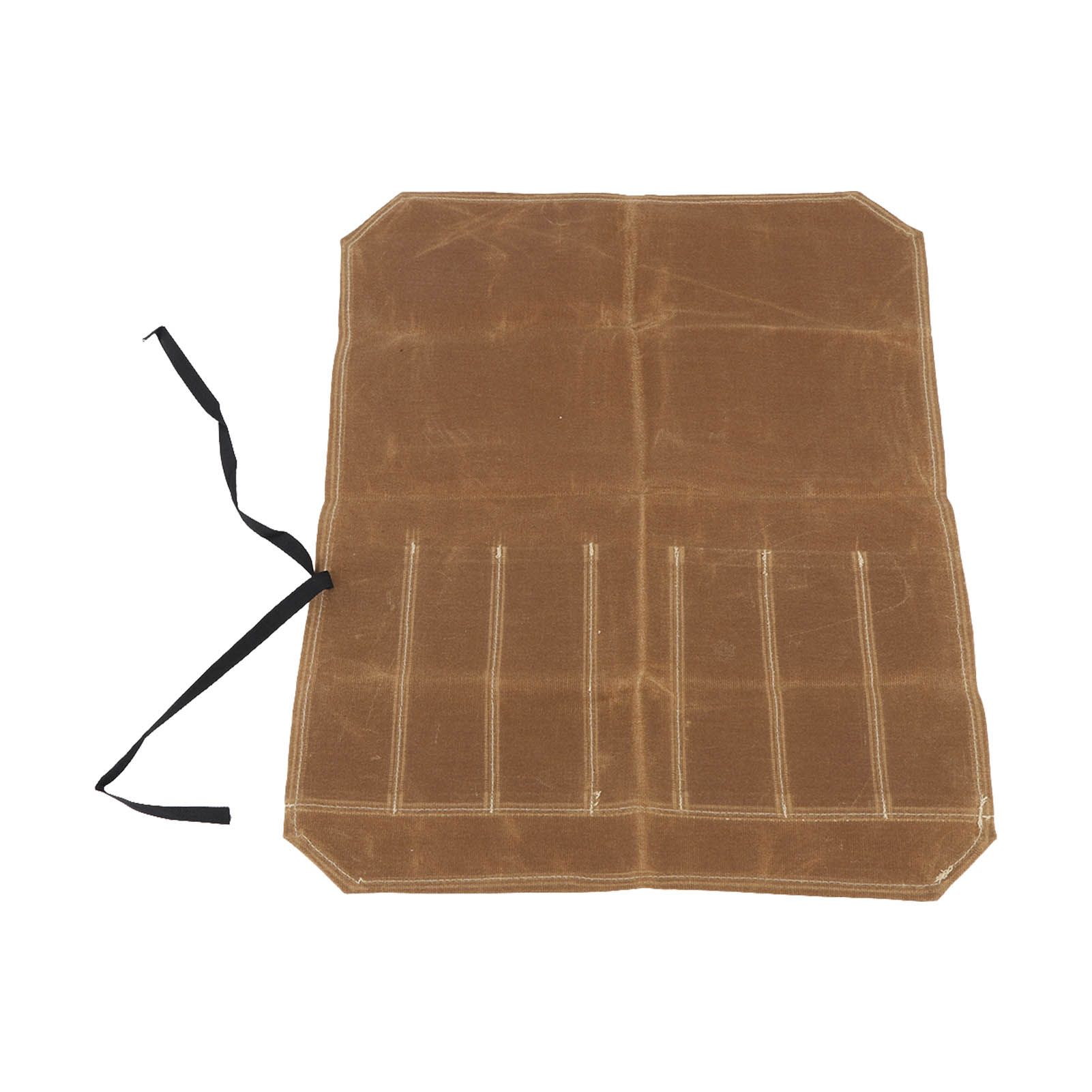 Camping Utensil Bag Canvas Cookware Knife Storage Bag Portable Tools Travel Bag for Outdoor BBQ Khaki - Image 7