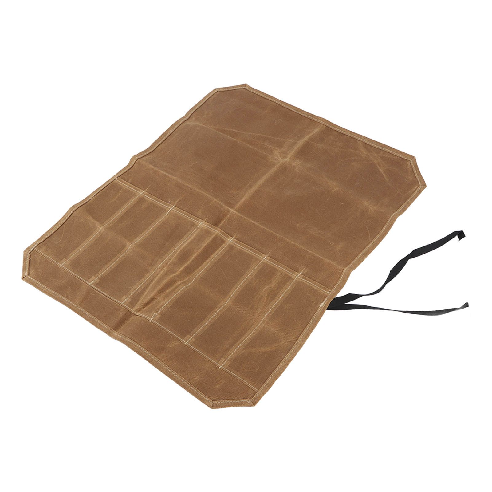 Camping Utensil Bag Canvas Cookware Knife Storage Bag Portable Tools Travel Bag for Outdoor BBQ Khaki - Image 8
