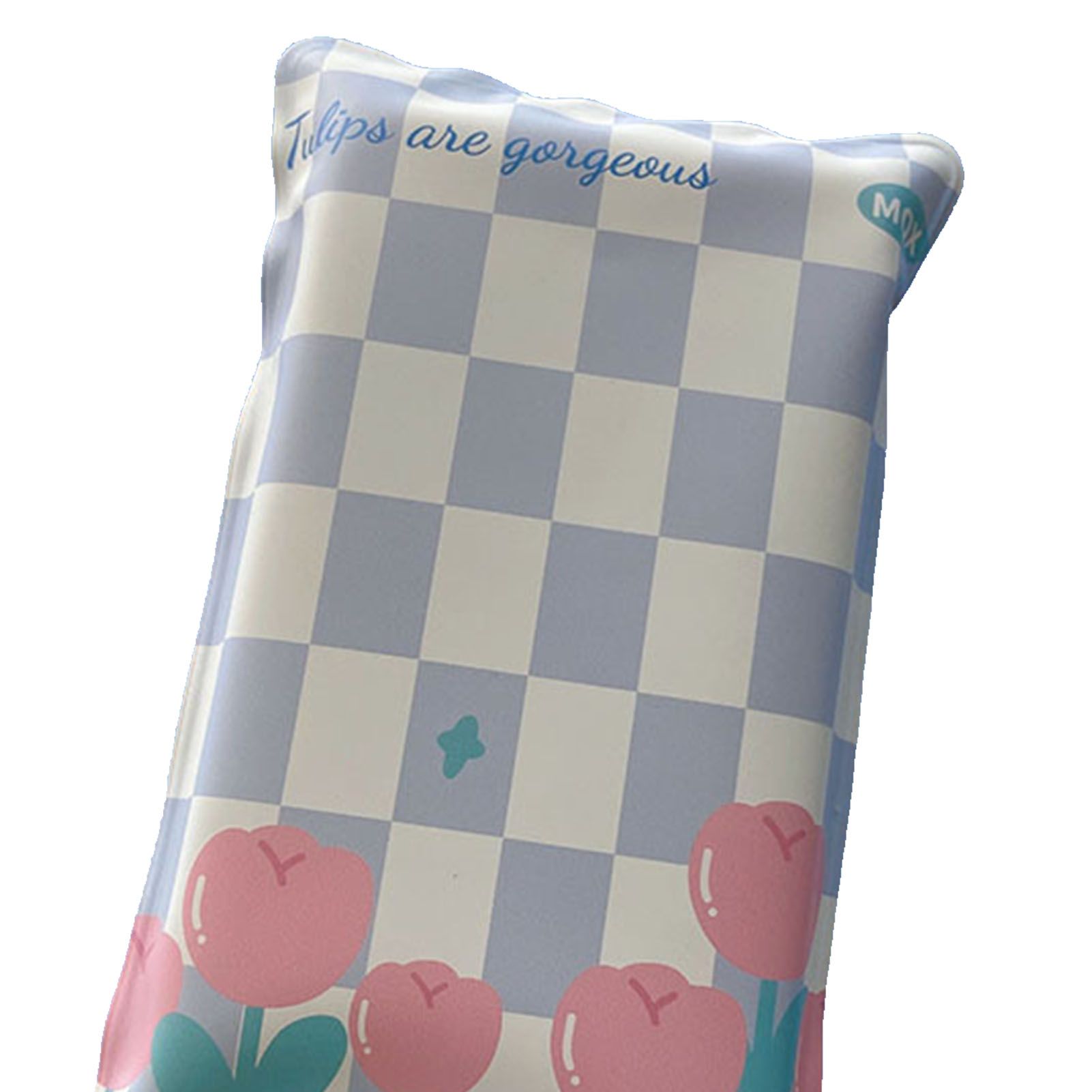 Water Filling Ice Pillow Multifunctional Summer Cartoon Cooling Cushion Mat Chair Pad for Children Blue Plaid Tulips - Image 3