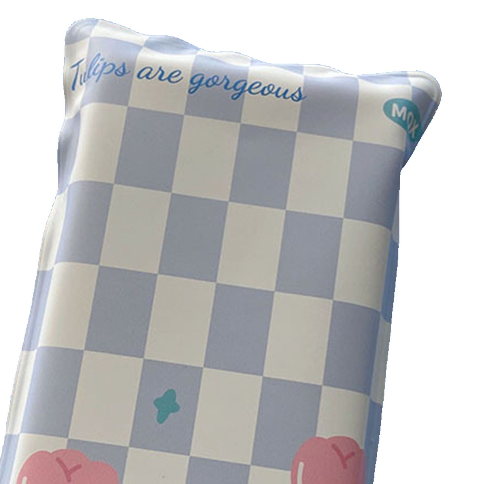 Water Filling Ice Pillow Multifunctional Summer Cartoon Cooling Cushion Mat Chair Pad for Children Blue Plaid Tulips - Image 4