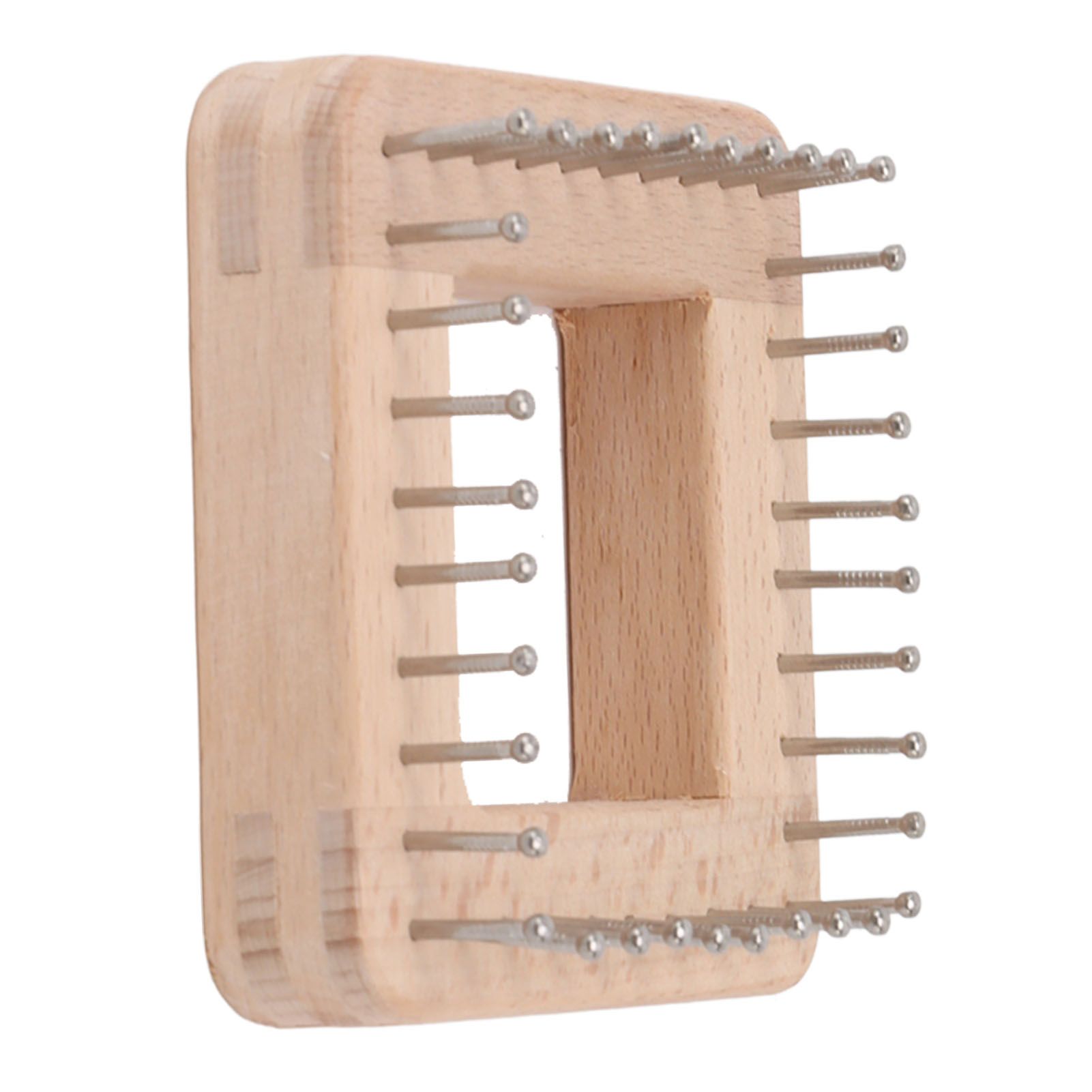 Mini Square Knitting Tool with Hooks Wooden Crochet Board for Weaving Mat Hairband Blanket Sock 10x10cm - Image 4