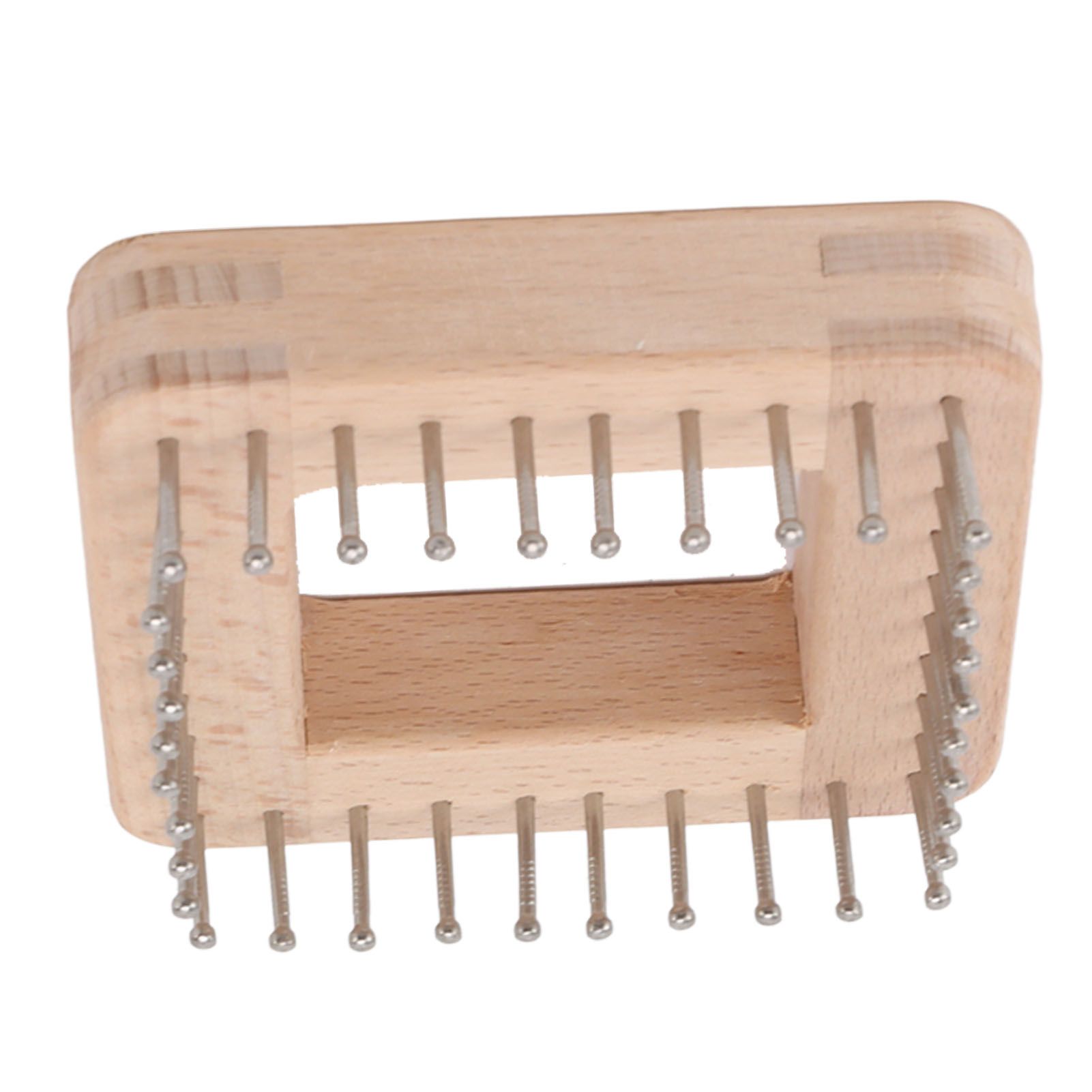Mini Square Knitting Tool with Hooks Wooden Crochet Board for Weaving Mat Hairband Blanket Sock 10x10cm - Image 5