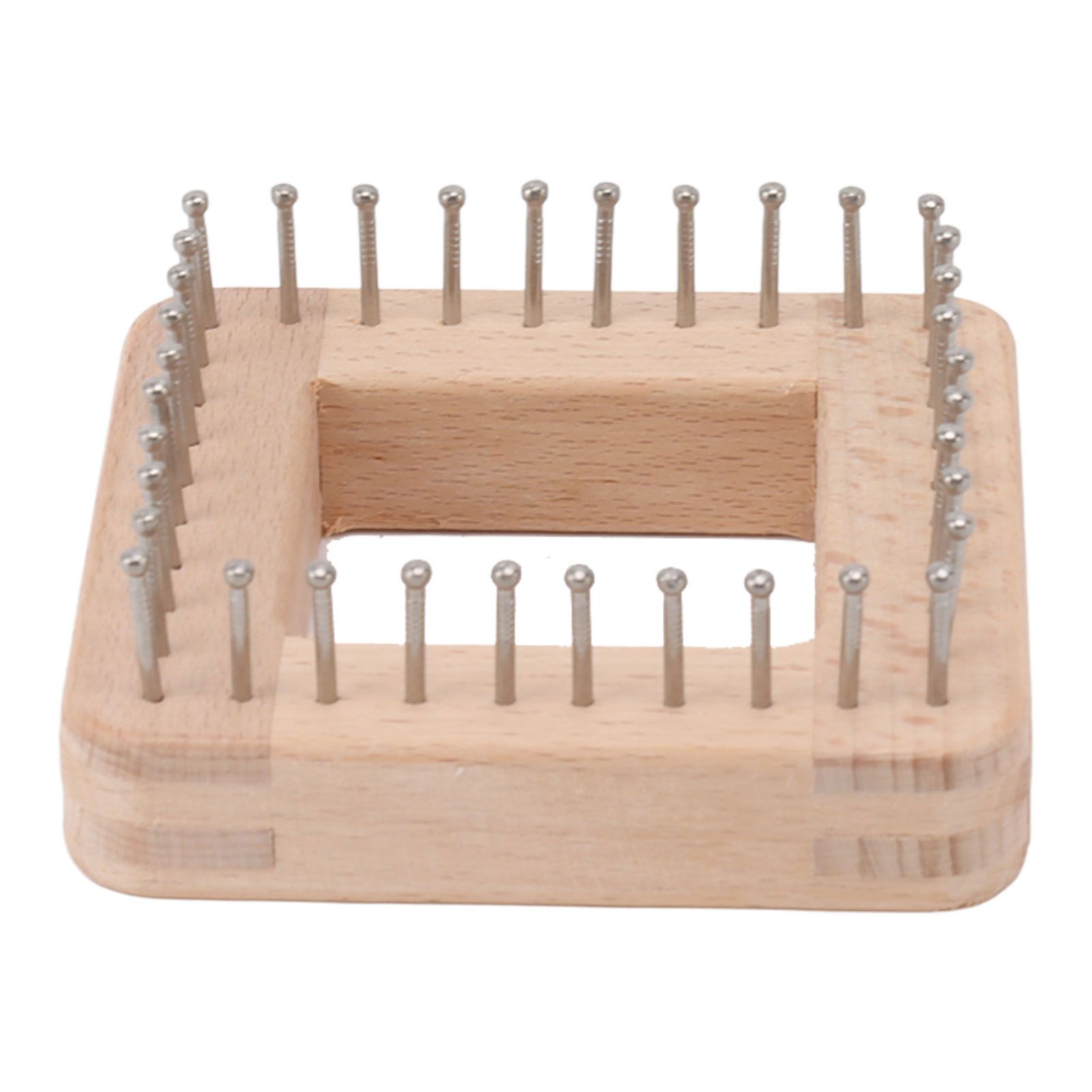 Mini Square Knitting Tool with Hooks Wooden Crochet Board for Weaving Mat Hairband Blanket Sock 10x10cm - Image 6