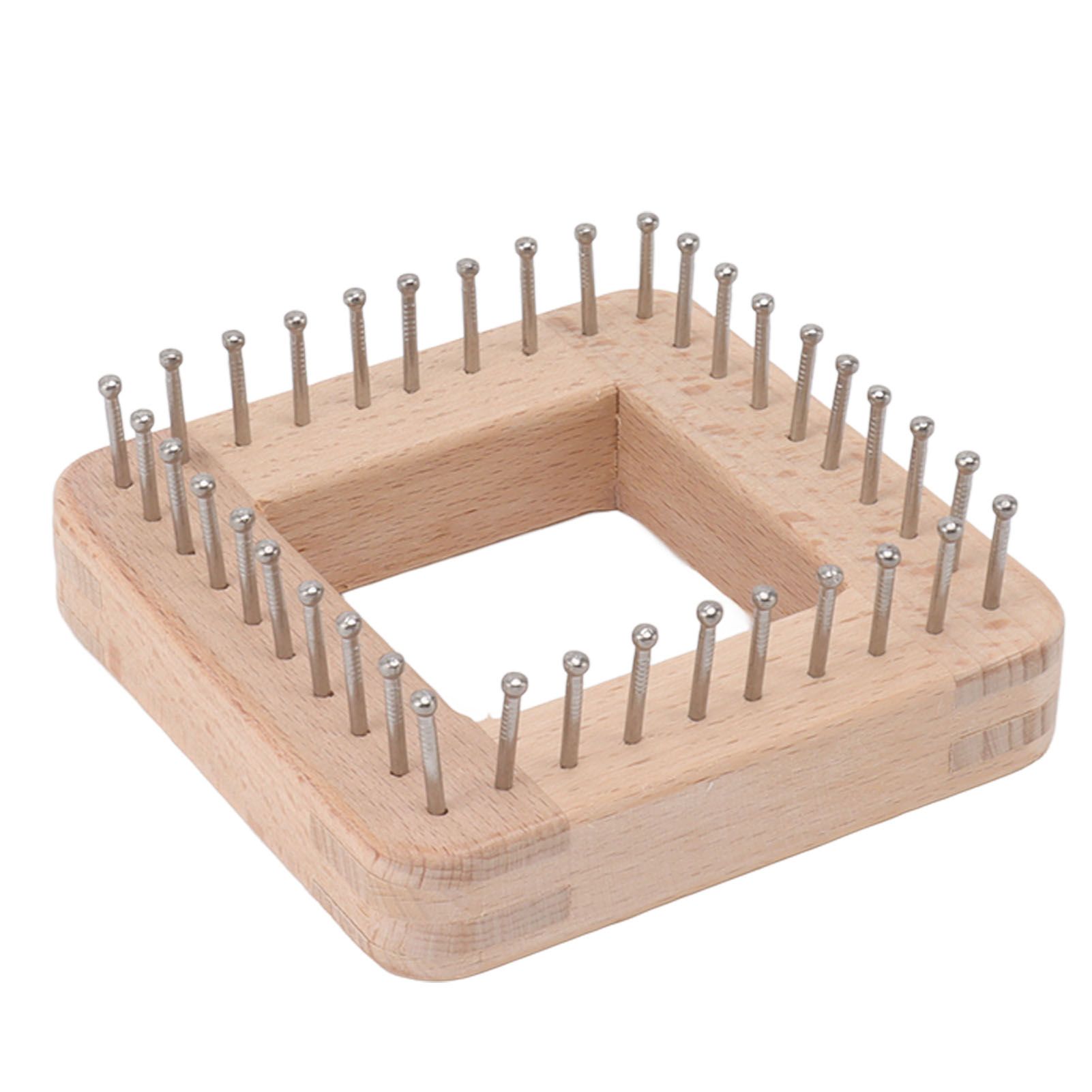 Mini Square Knitting Tool with Hooks Wooden Crochet Board for Weaving Mat Hairband Blanket Sock 10x10cm - Image 7