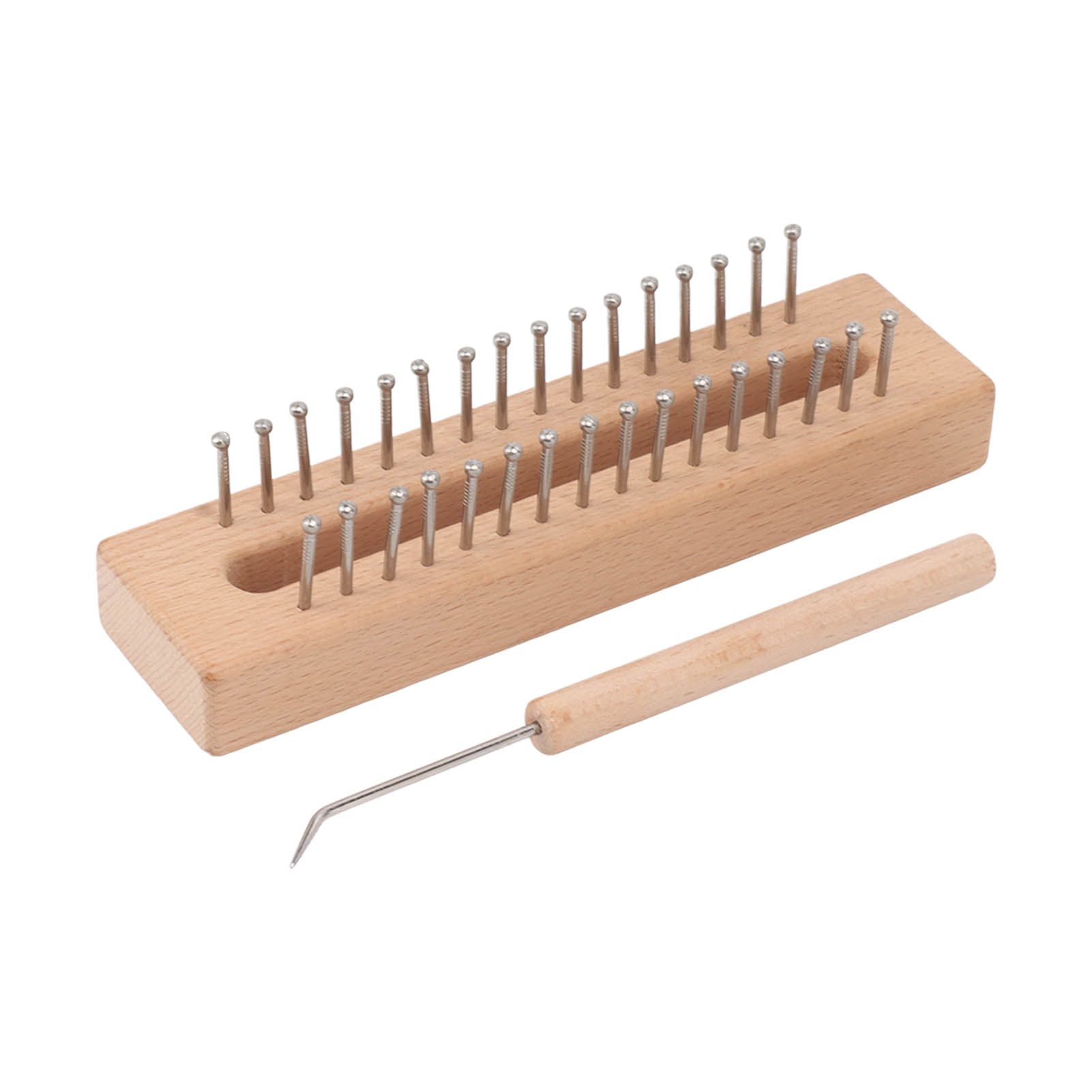 Knitting Loom Wooden Square Knitting Board DIY Craft Weaving Tool for Scarves Hats Toys - Image 1