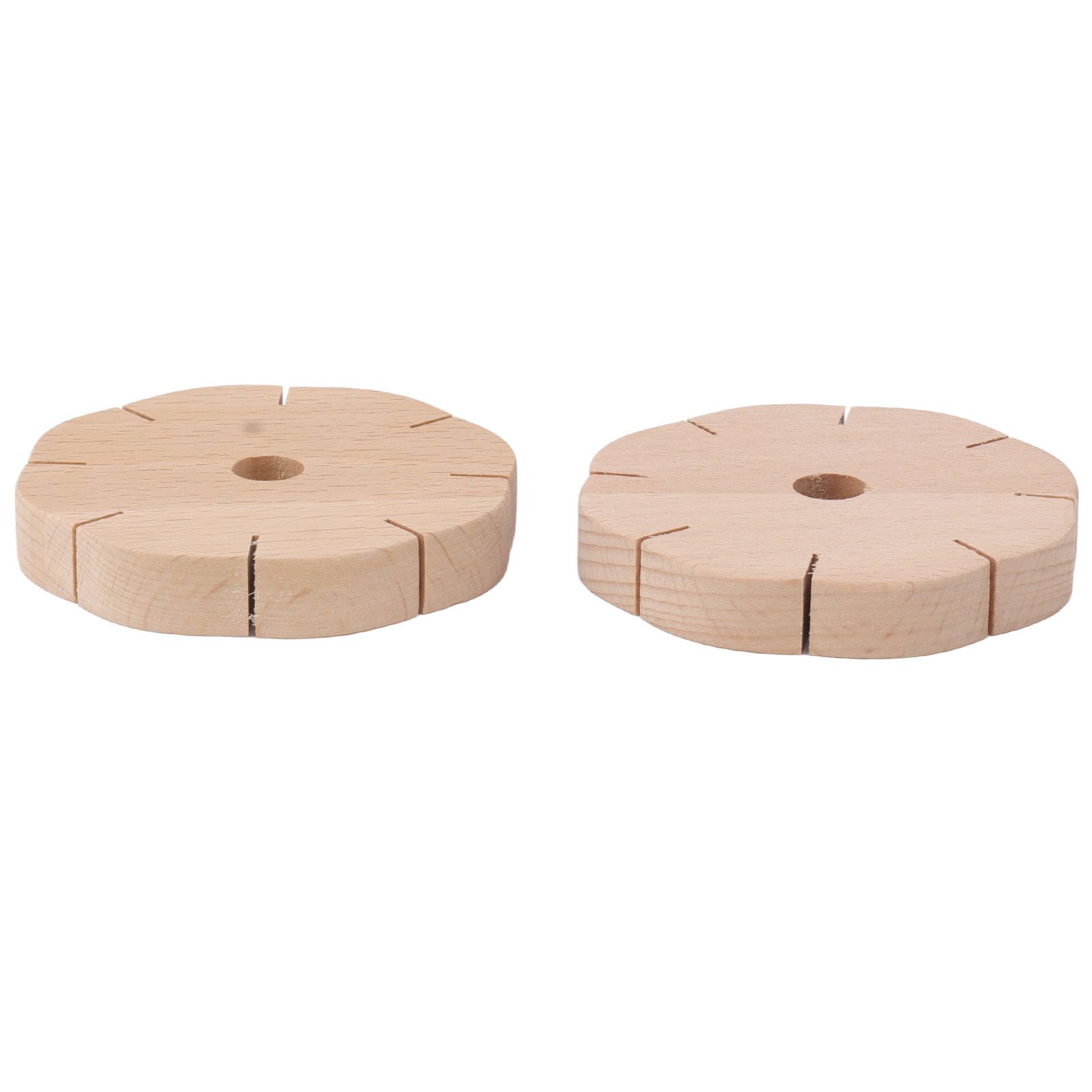 2Pcs Beading Cord Disc Wooden Round DIY Bracelet Braiding Plate Weaving Board Tools - Image 2
