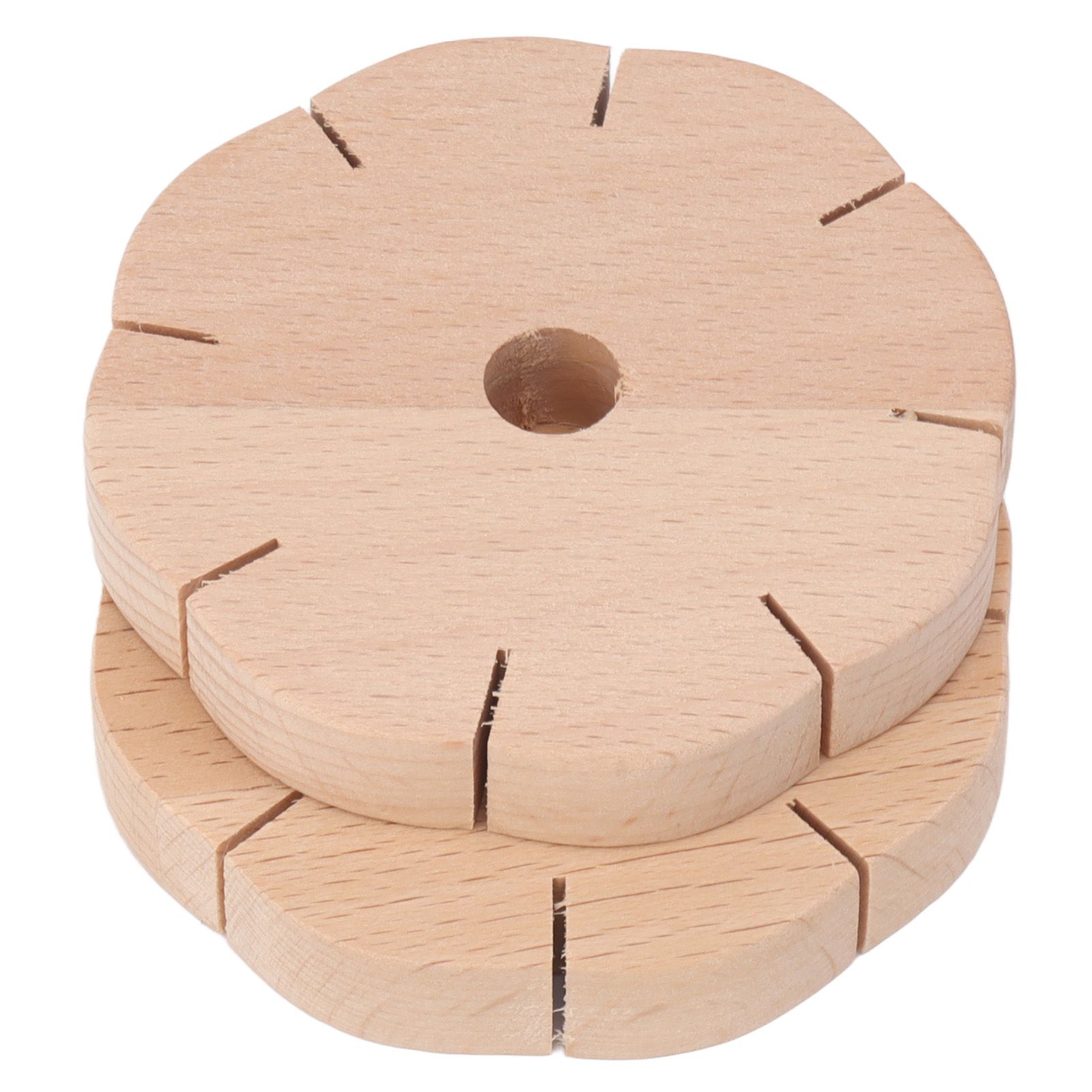 2Pcs Beading Cord Disc Wooden Round DIY Bracelet Braiding Plate Weaving Board Tools - Image 3