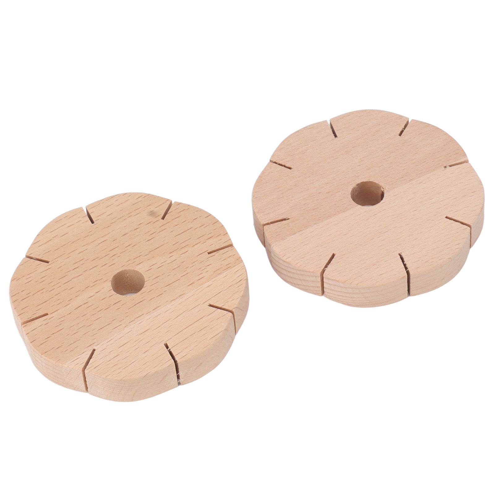 2Pcs Beading Cord Disc Wooden Round DIY Bracelet Braiding Plate Weaving Board Tools - Image 4