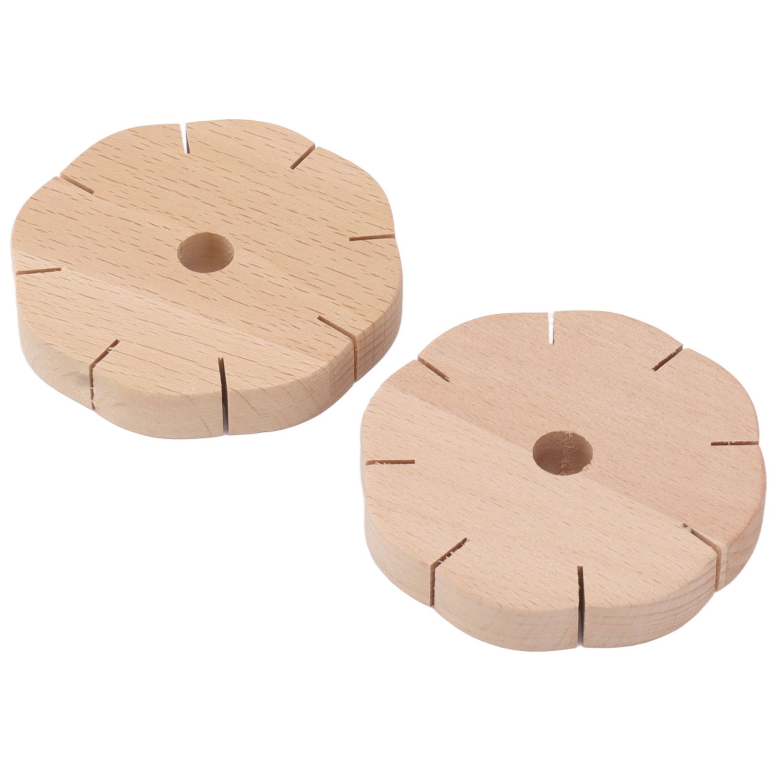 2Pcs Beading Cord Disc Wooden Round DIY Bracelet Braiding Plate Weaving Board Tools - Image 5