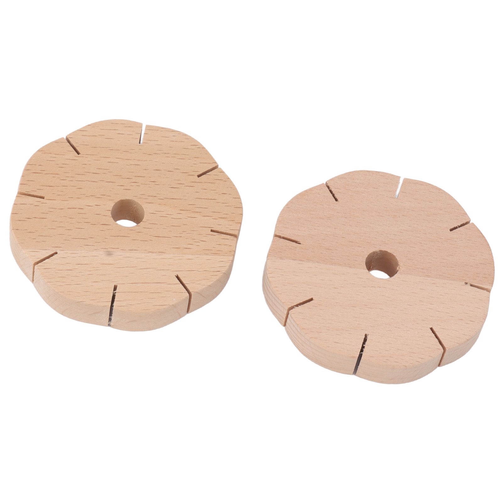 2Pcs Beading Cord Disc Wooden Round DIY Bracelet Braiding Plate Weaving Board Tools - Image 7