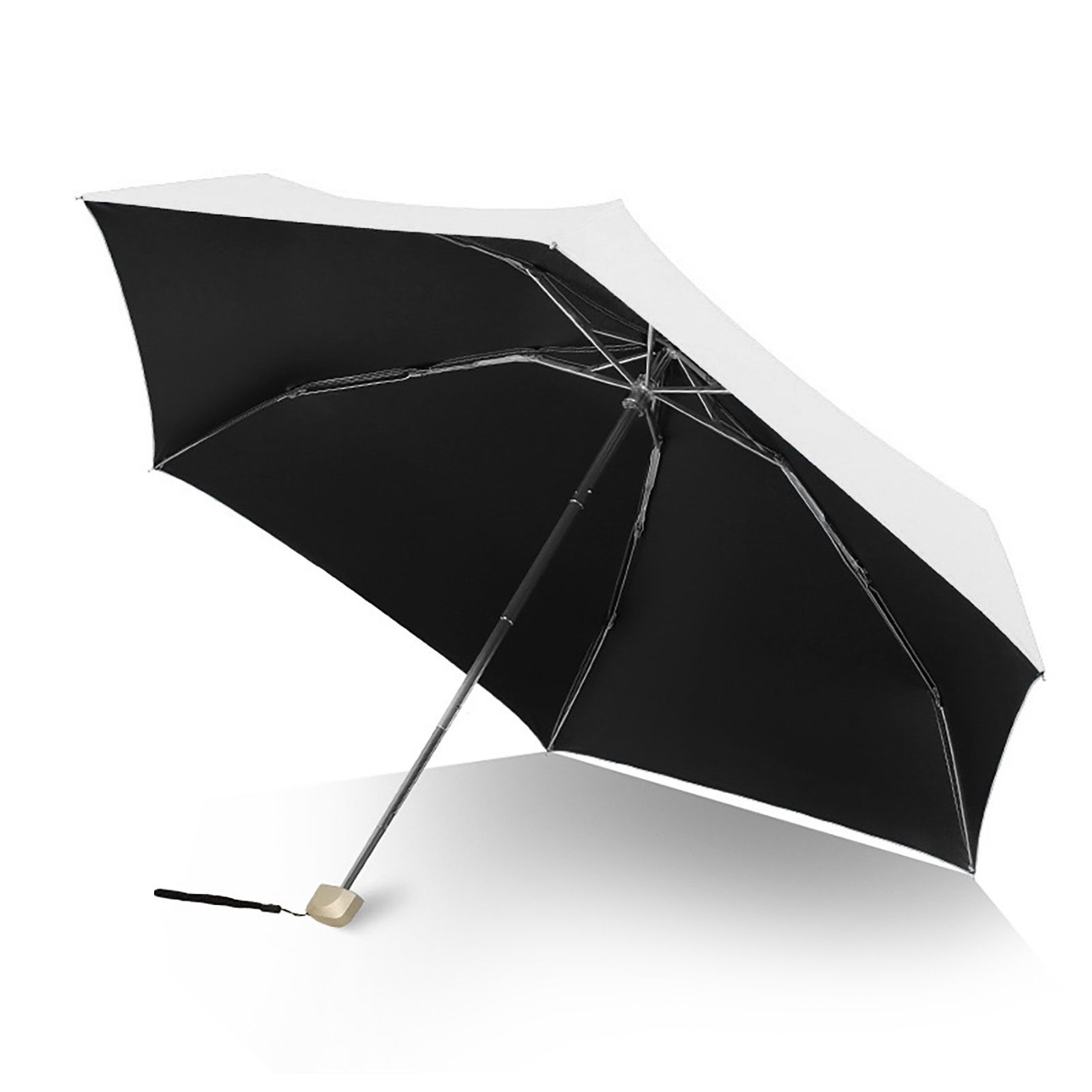 Sun Umbrella Super Light Mini Foldable UV Protection Wind Proof Portable Dual Use Umbrella White - Image 2