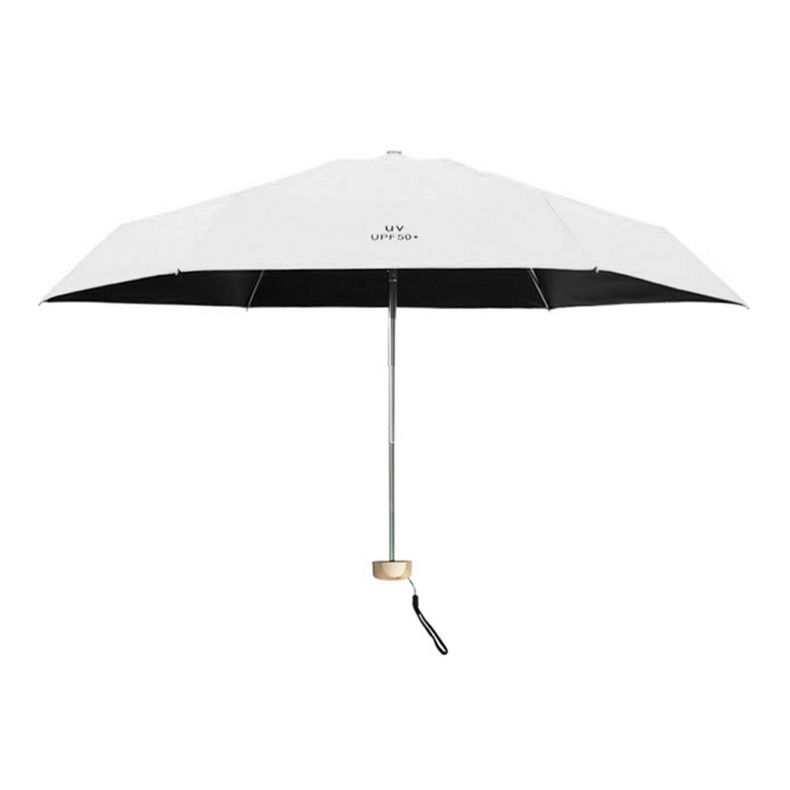 Sun Umbrella Super Light Mini Foldable UV Protection Wind Proof Portable Dual Use Umbrella White - Image 3