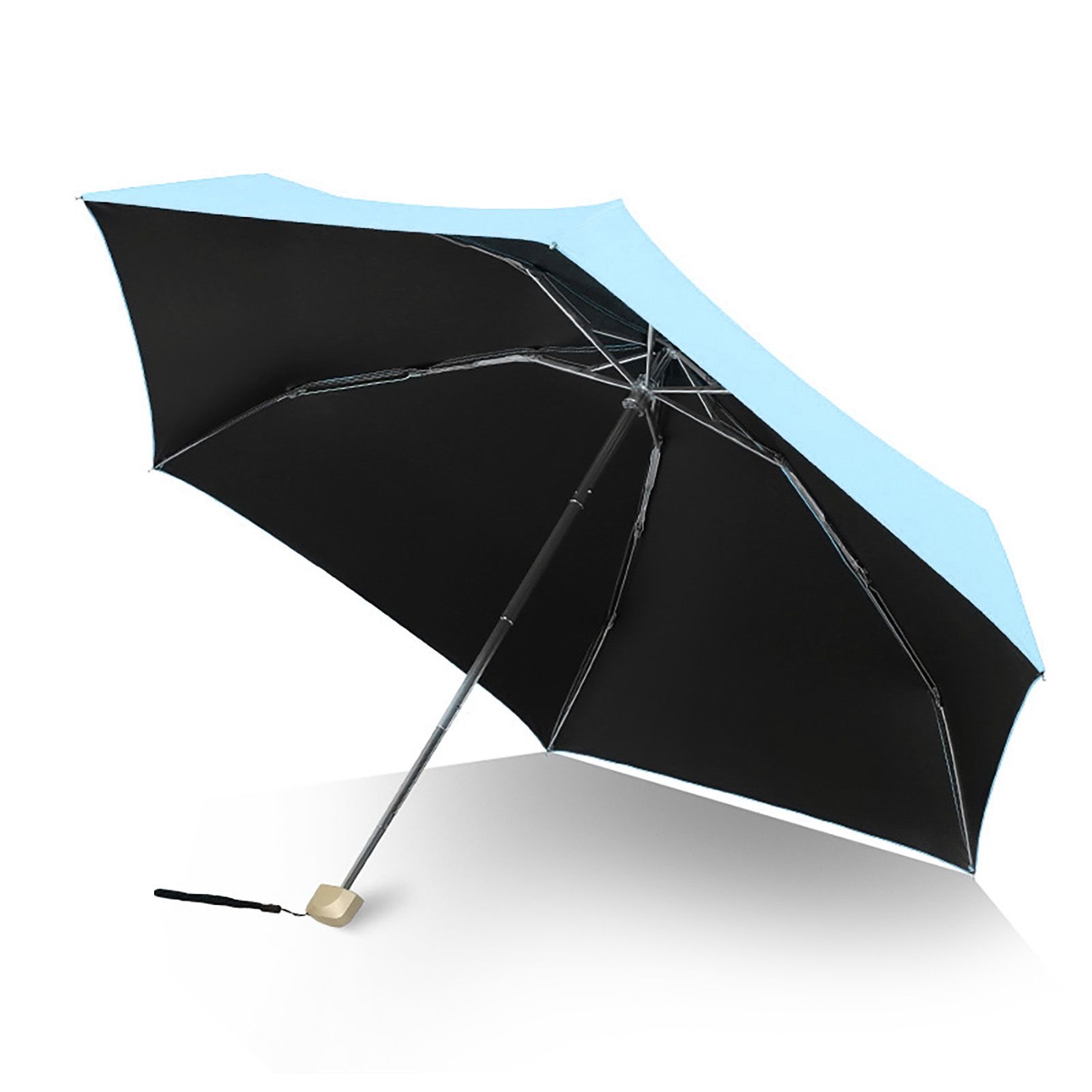 Sun Umbrella Super Light Mini Foldable UV Protection Wind Proof Portable Dual Use Umbrella Sky Blue - Image 2