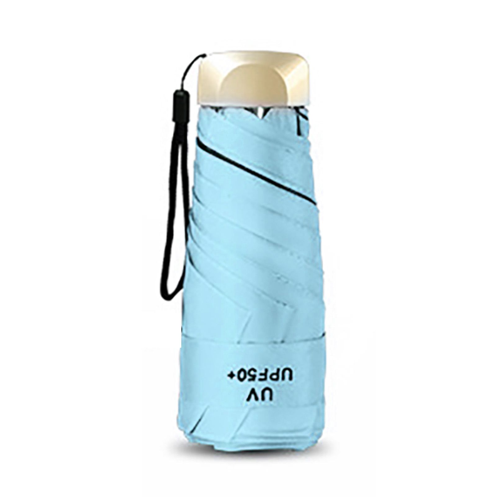 Sun Umbrella Super Light Mini Foldable UV Protection Wind Proof Portable Dual Use Umbrella Sky Blue - Image 7