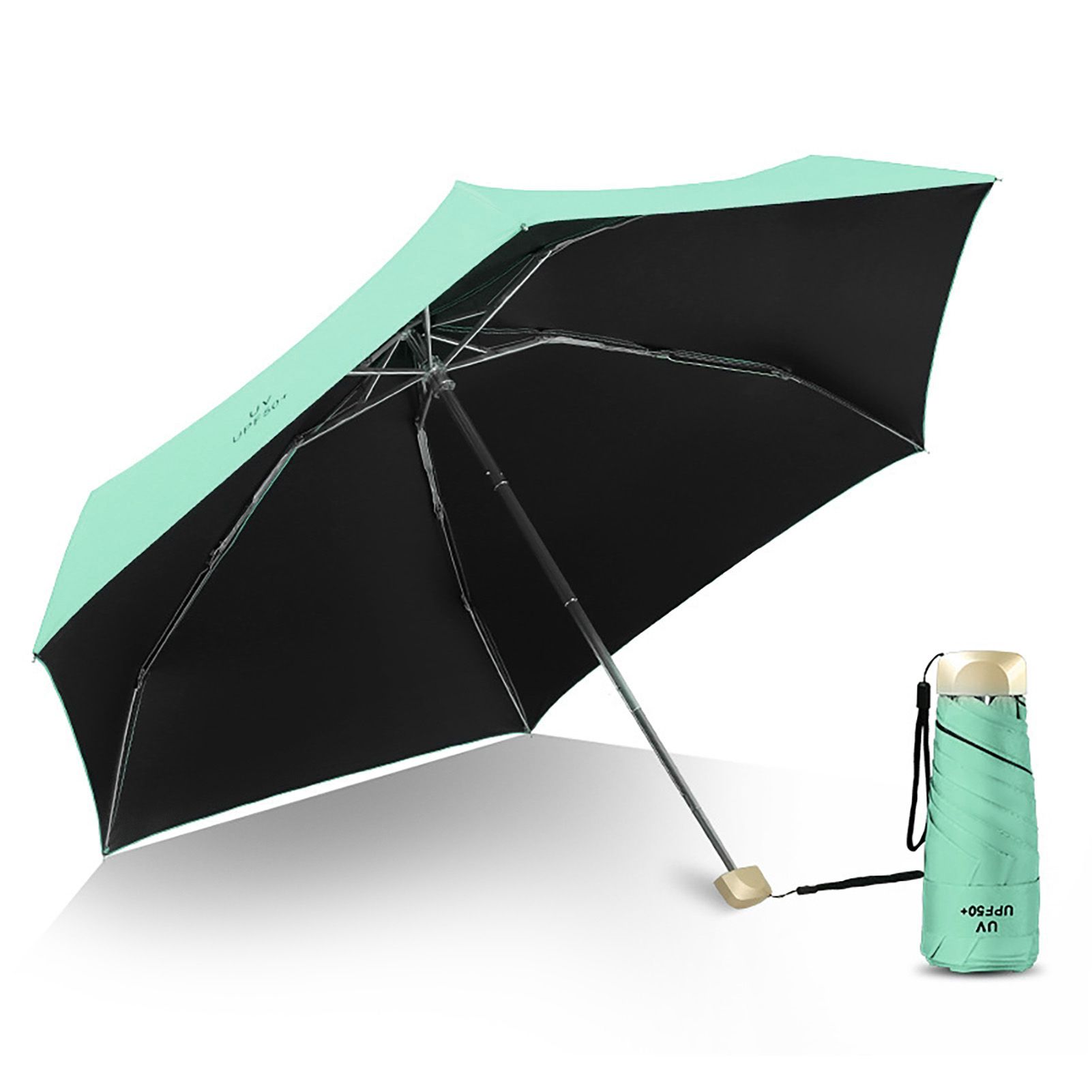 Sun Umbrella Super Light Mini Foldable UV Protection Wind Proof Portable Dual Use Umbrella Avocado Green - Image 1