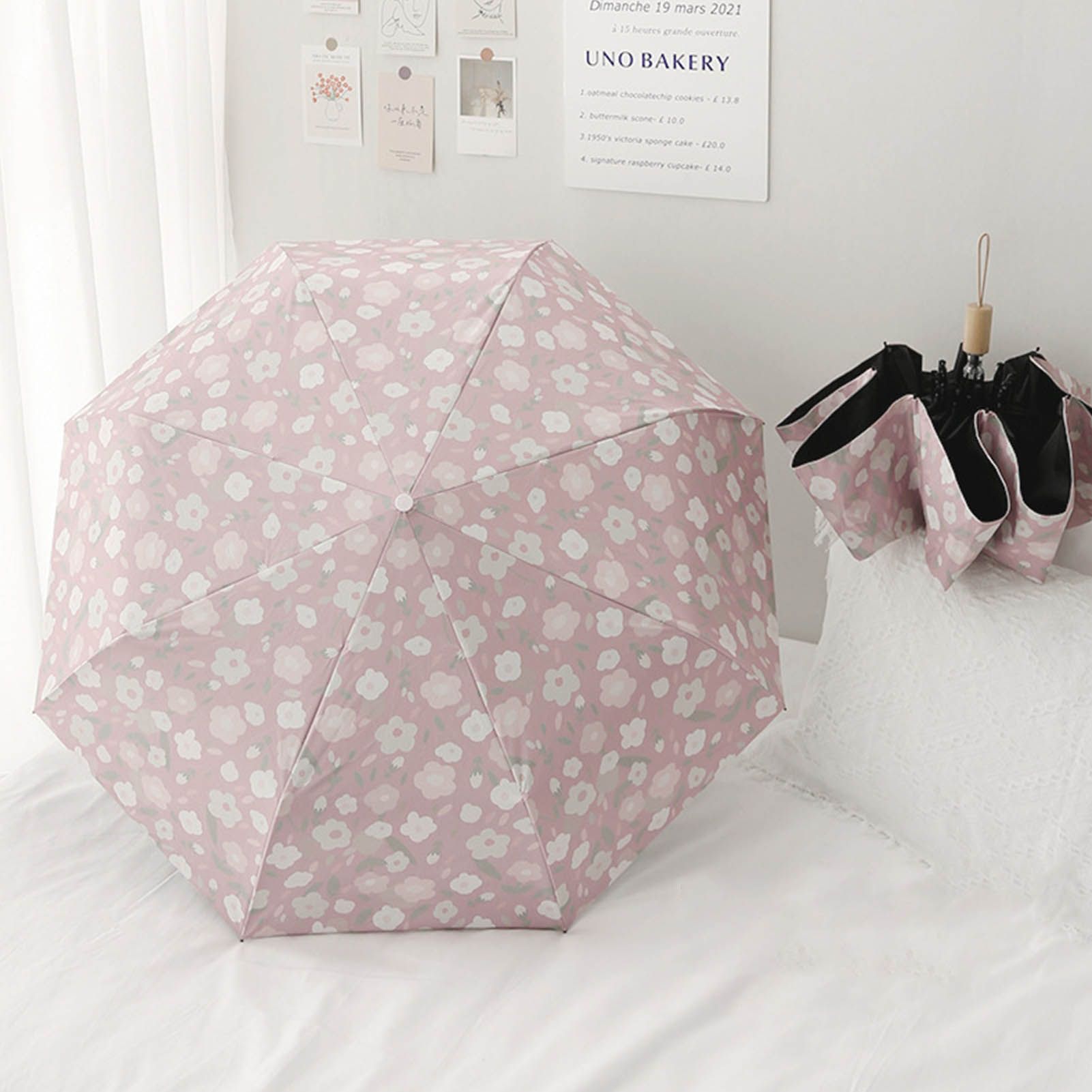 Automatic Umbrella Small Flower Style Umbrella Sunshade UV Protection Folding Umbrella Sun Rain Waterproof Umbrella - Image 5