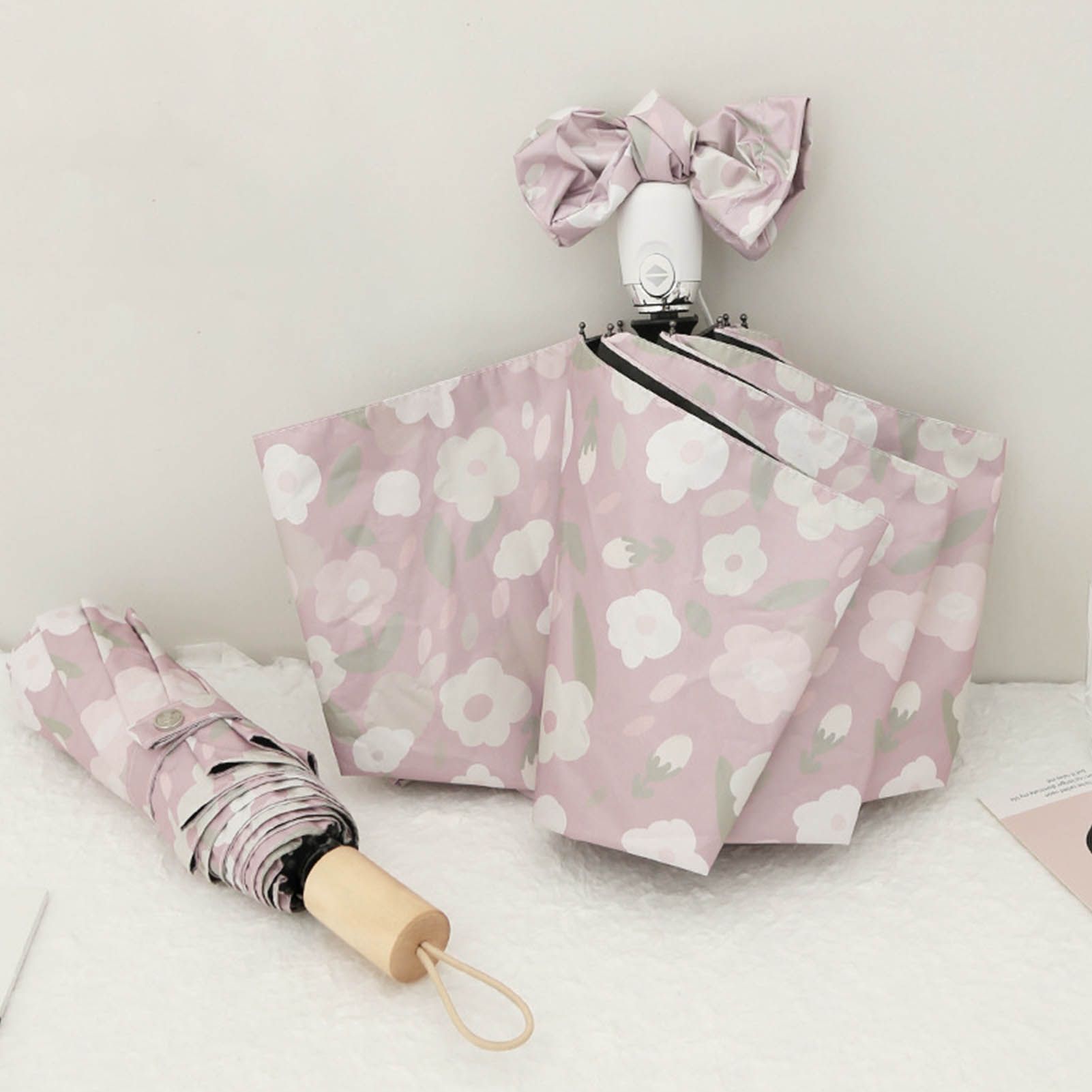 Automatic Umbrella Small Flower Style Umbrella Sunshade UV Protection Folding Umbrella Sun Rain Waterproof Umbrella - Image 6