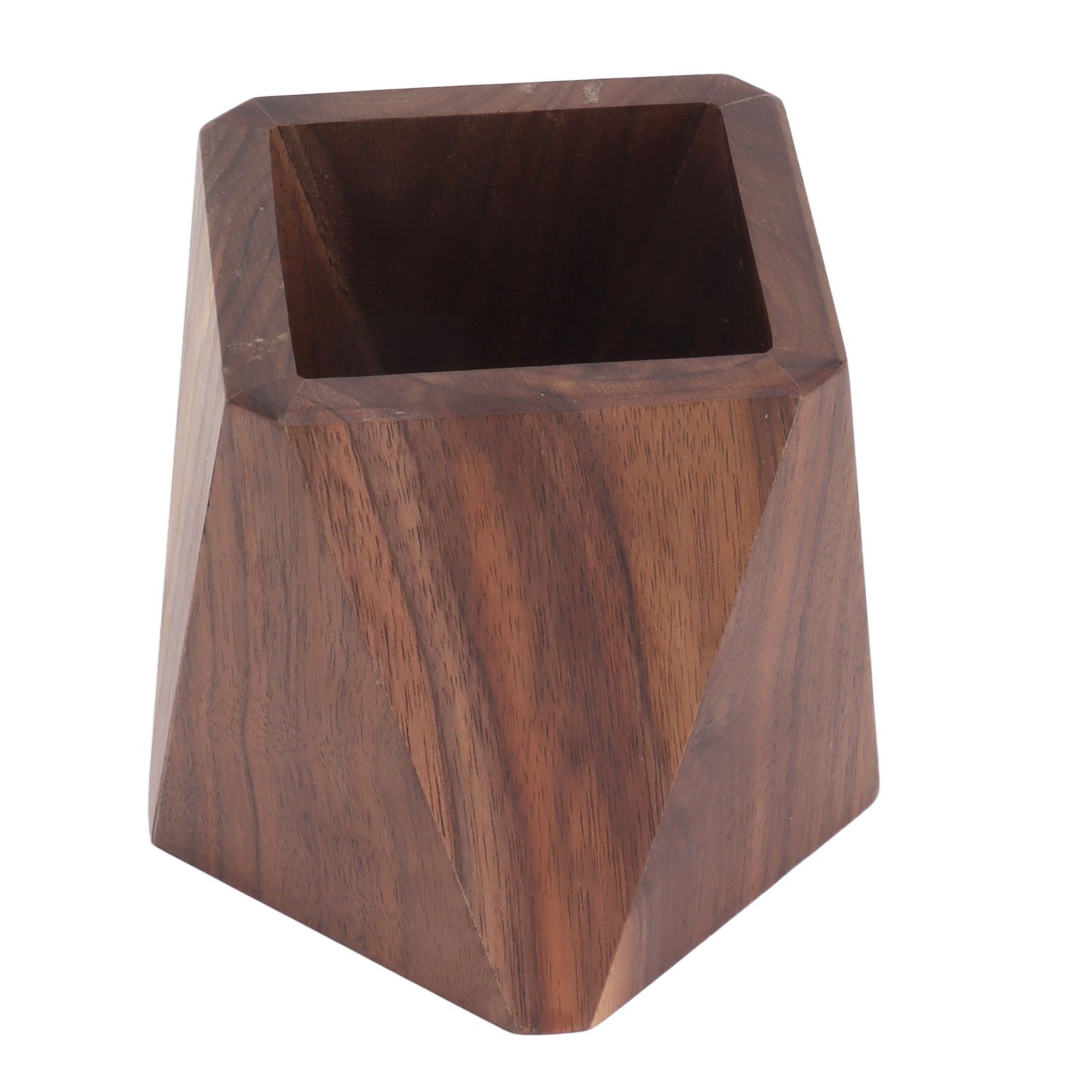 Cooking Utensil Container Smoothing Stable Large Capacity Simple Wooden Pen Holder for Kitchen Family Office Rhombic(3.9x4.3in) - Image 3