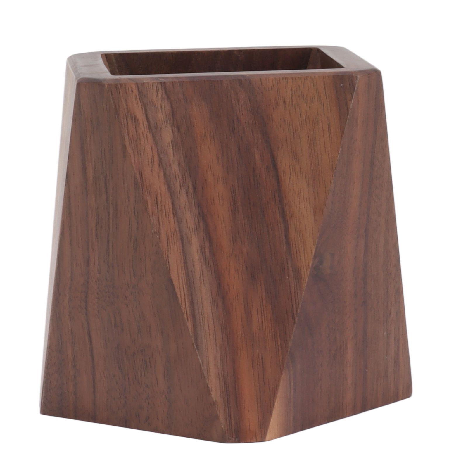 Cooking Utensil Container Smoothing Stable Large Capacity Simple Wooden Pen Holder for Kitchen Family Office Rhombic(3.9x4.3in) - Image 5