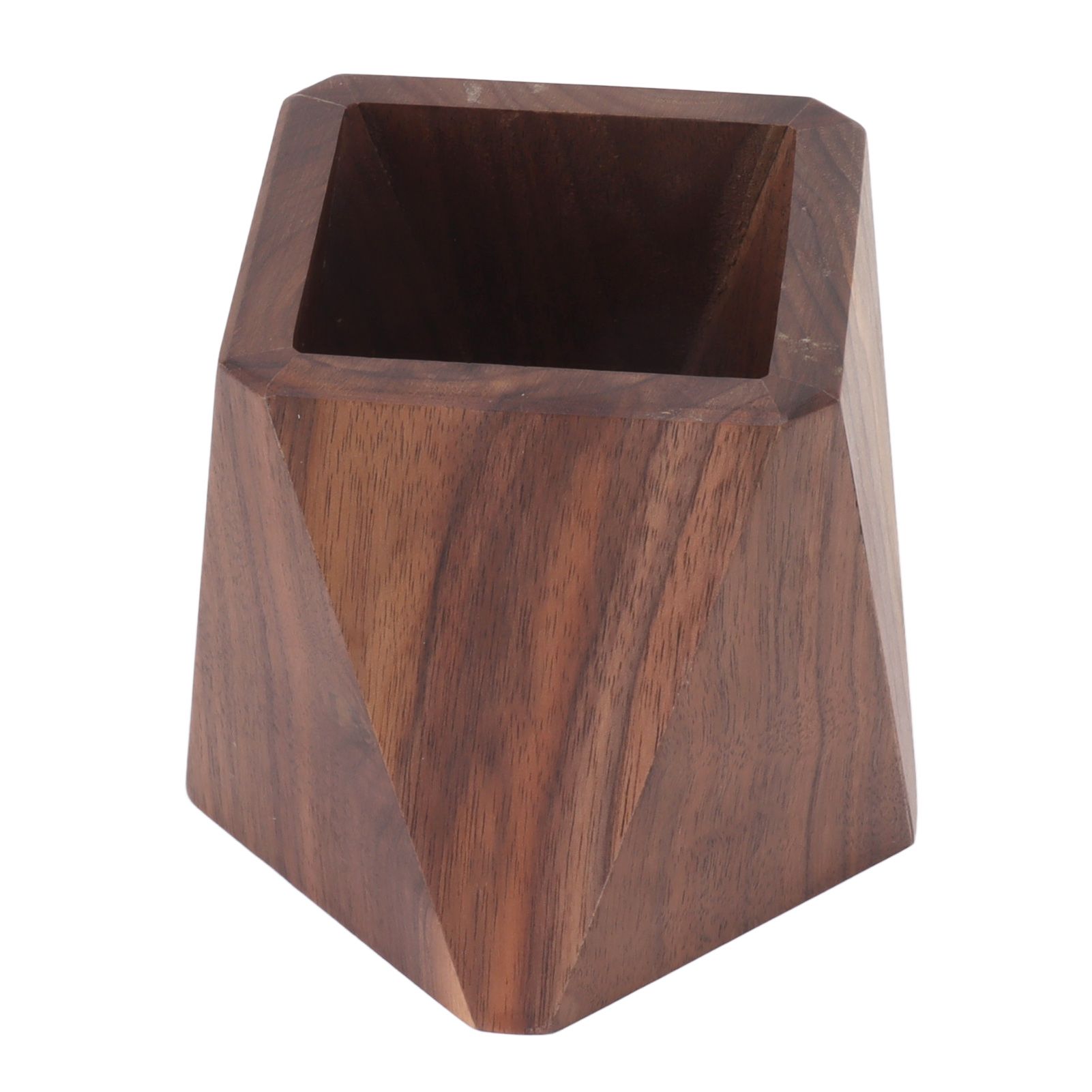Cooking Utensil Container Smoothing Stable Large Capacity Simple Wooden Pen Holder for Kitchen Family Office Rhombic(3.9x4.3in) - Image 6