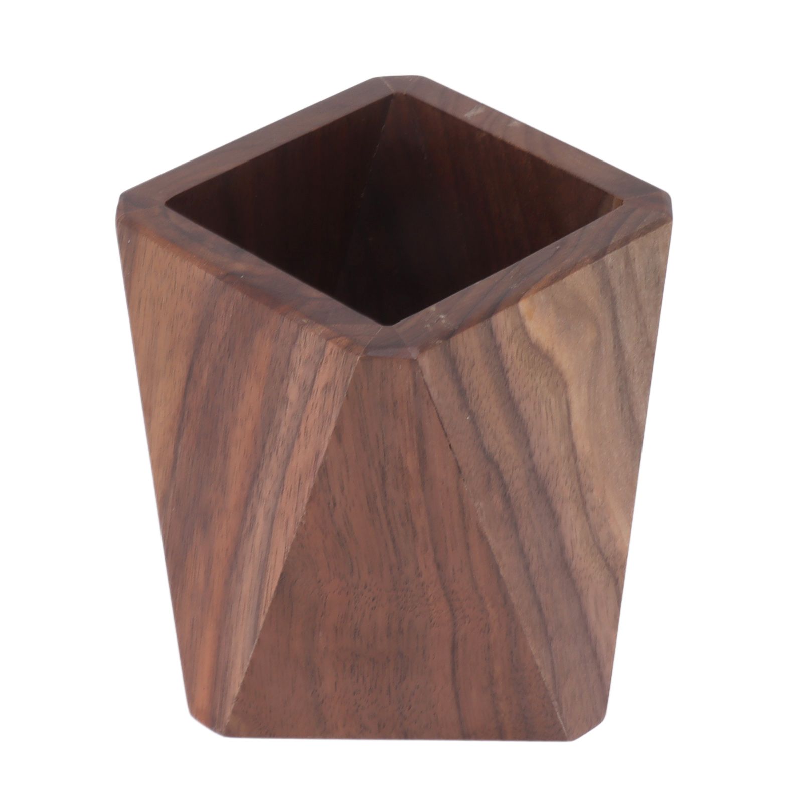 Cooking Utensil Container Smoothing Stable Large Capacity Simple Wooden Pen Holder for Kitchen Family Office Rhombic(3.9x4.3in) - Image 7