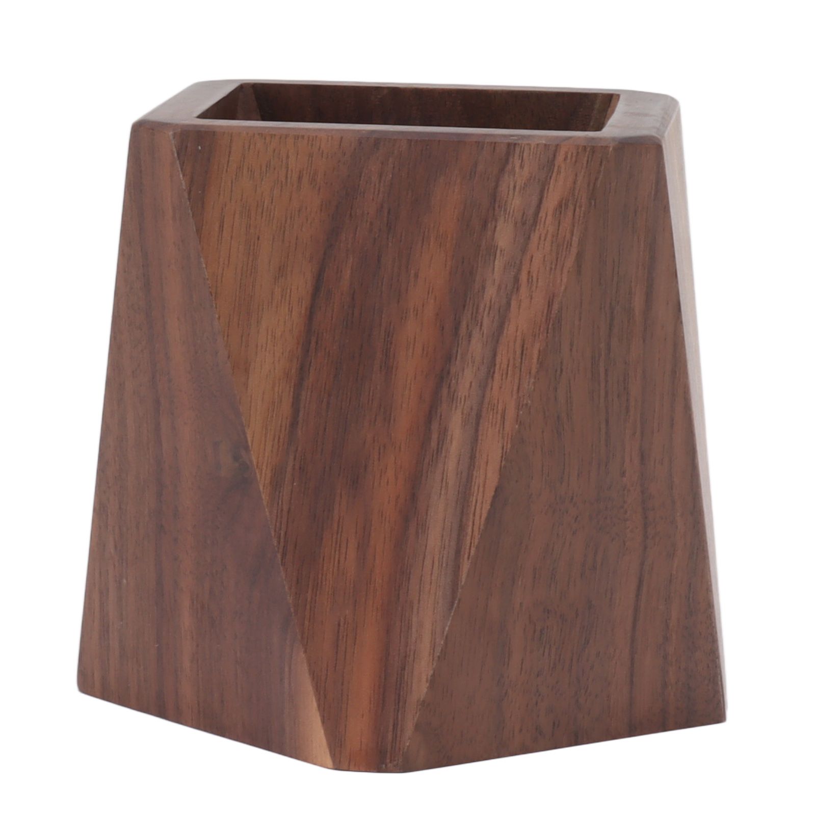 Cooking Utensil Container Smoothing Stable Large Capacity Simple Wooden Pen Holder for Kitchen Family Office Rhombic(3.9x4.3in) - Image 8