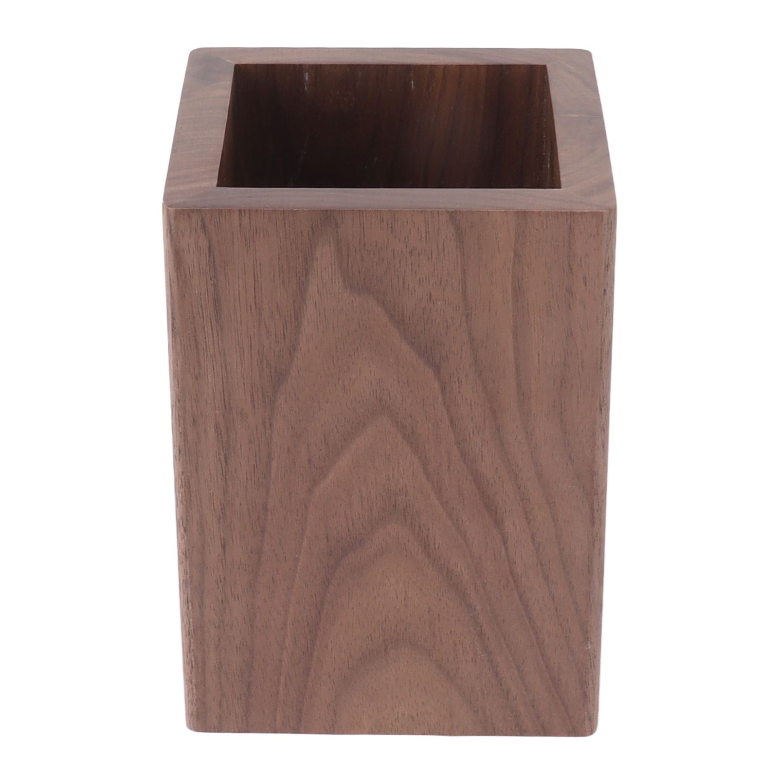 Cooking Utensil Container Smoothing Stable Large Capacity Simple Wooden Pen Holder for Kitchen Family Office Squared(4.3x3.1x3.1in) - Image 1