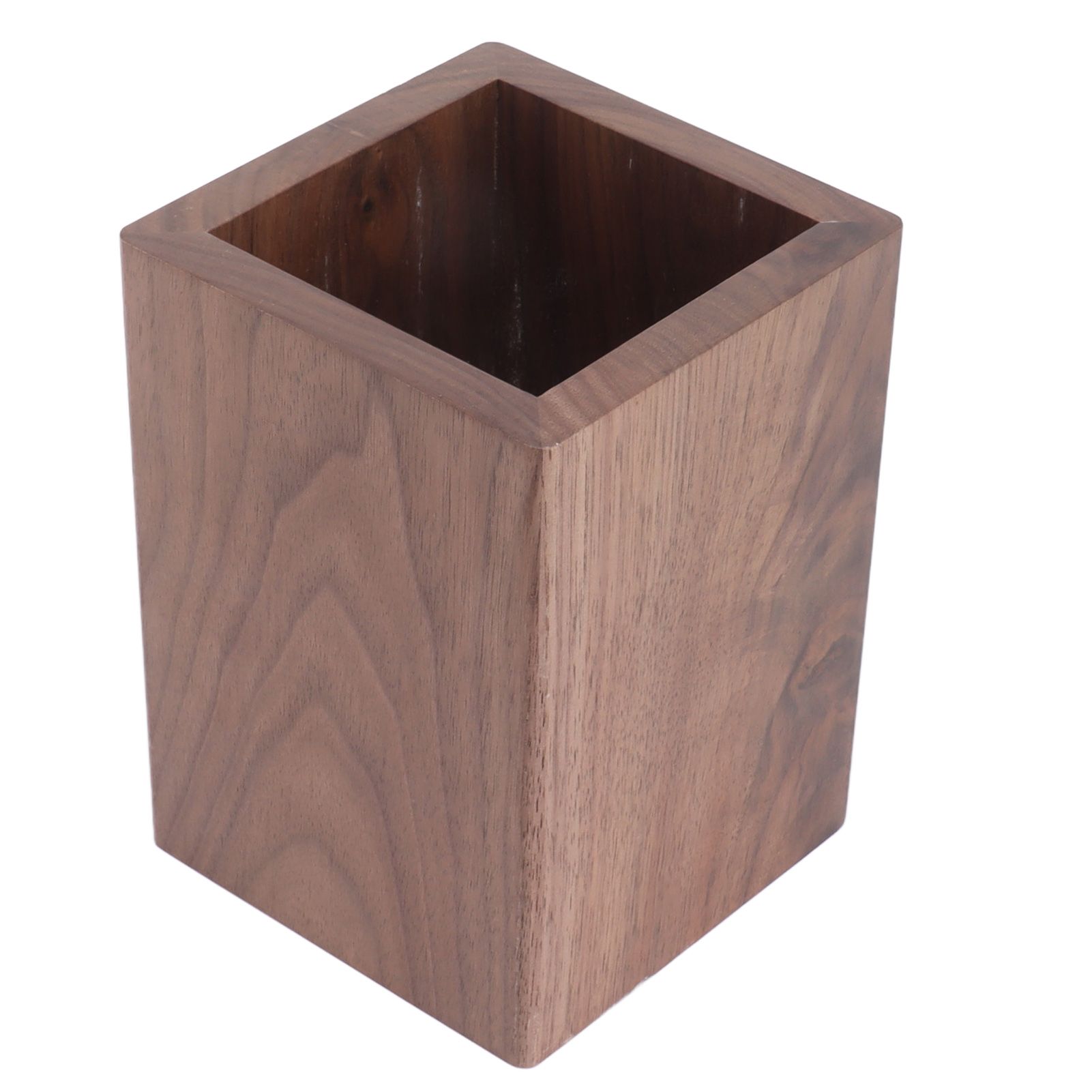 Cooking Utensil Container Smoothing Stable Large Capacity Simple Wooden Pen Holder for Kitchen Family Office Squared(4.3x3.1x3.1in) - Image 3