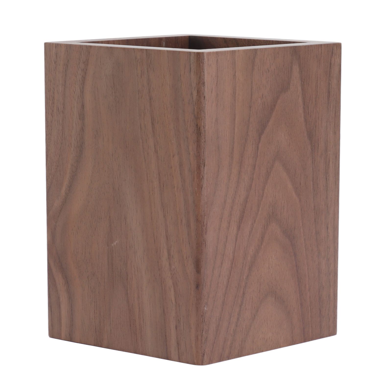 Cooking Utensil Container Smoothing Stable Large Capacity Simple Wooden Pen Holder for Kitchen Family Office Squared(4.3x3.1x3.1in) - Image 4