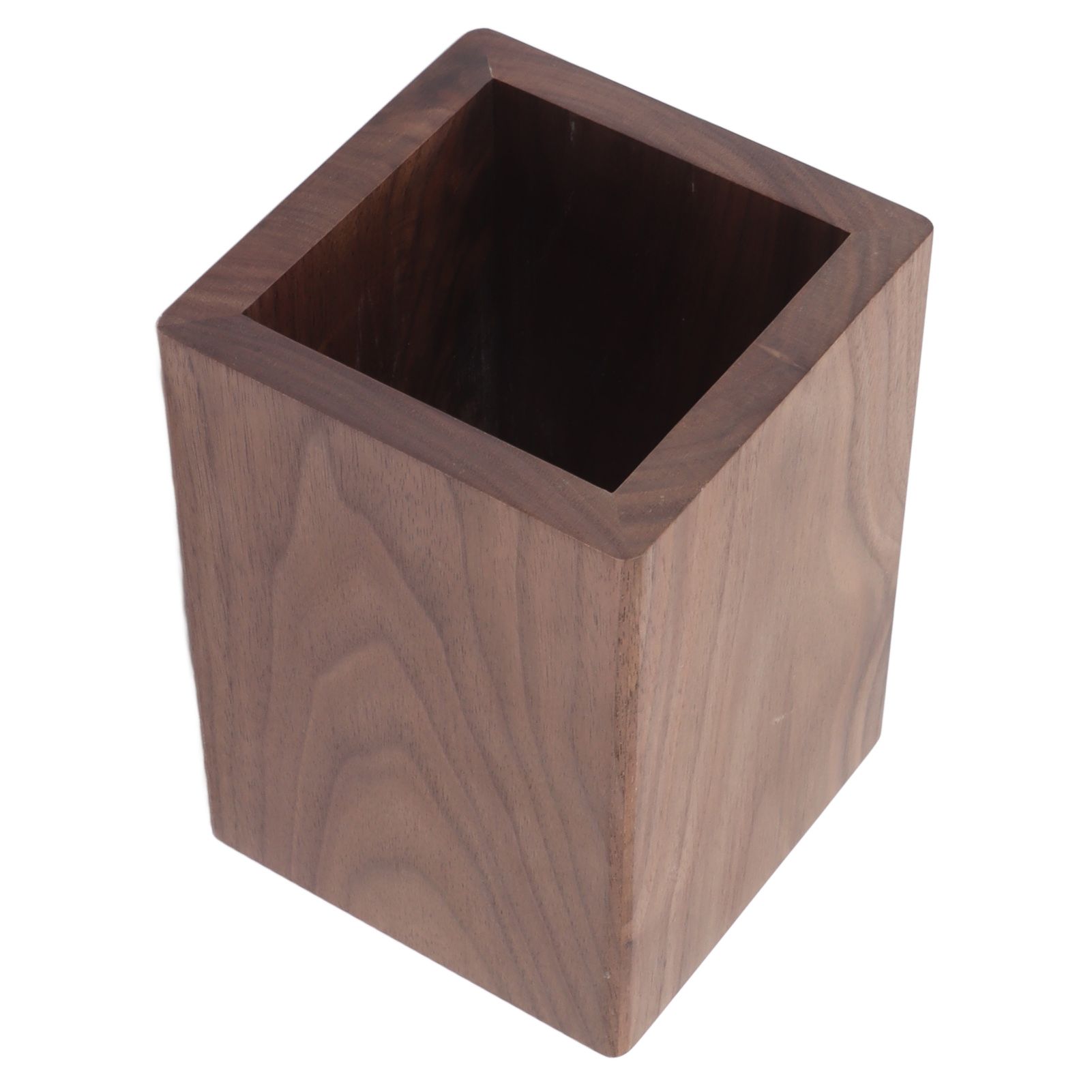Cooking Utensil Container Smoothing Stable Large Capacity Simple Wooden Pen Holder for Kitchen Family Office Squared(4.3x3.1x3.1in) - Image 7