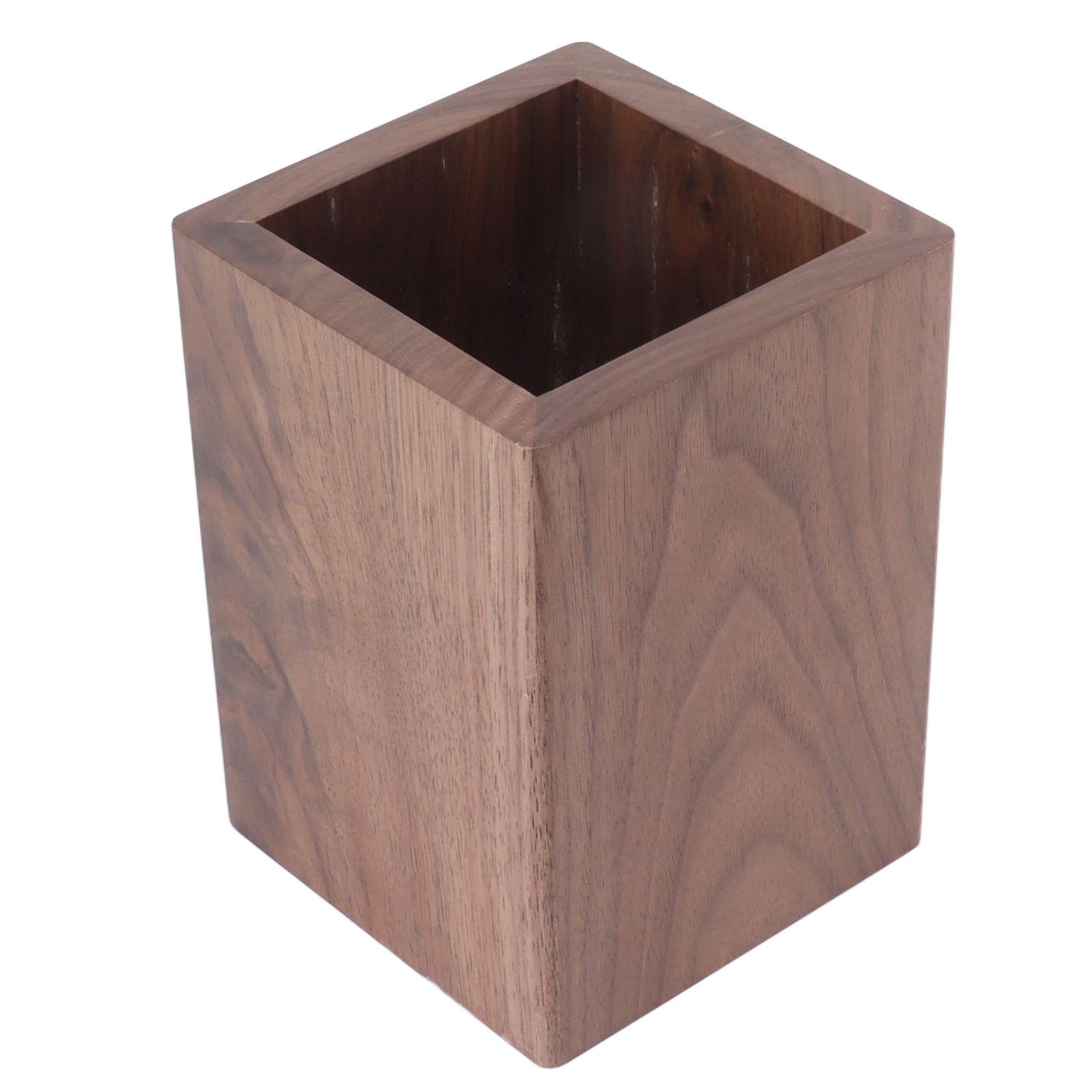 Cooking Utensil Container Smoothing Stable Large Capacity Simple Wooden Pen Holder for Kitchen Family Office Squared(4.3x3.1x3.1in) - Image 8