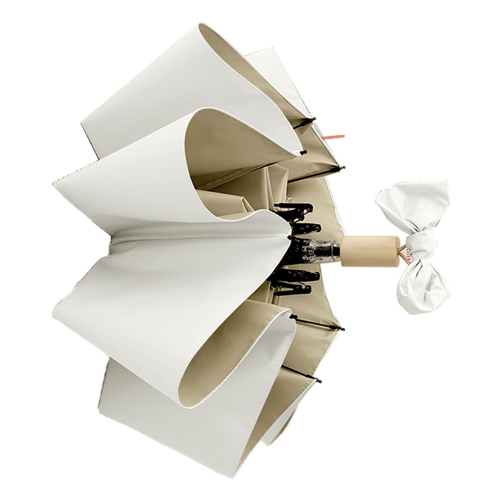 Travel Umbrella Ice Cream Color Sun Rain Proof UV Protection Foldable Portable Umbrella for Men Women White Brown - Image 4