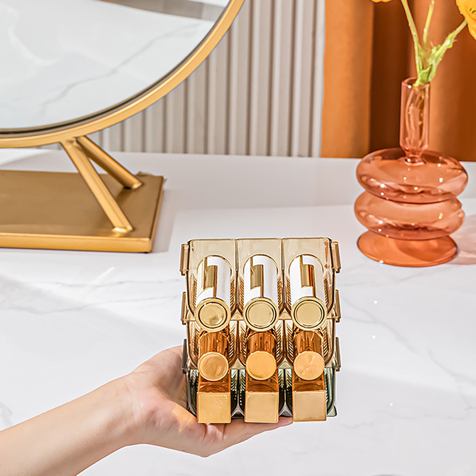 3pcs Lipstick Holder Transparent Storage Overlay Clear Lipstick Display Holder for Lip Gloss Transparent Green - Image 6
