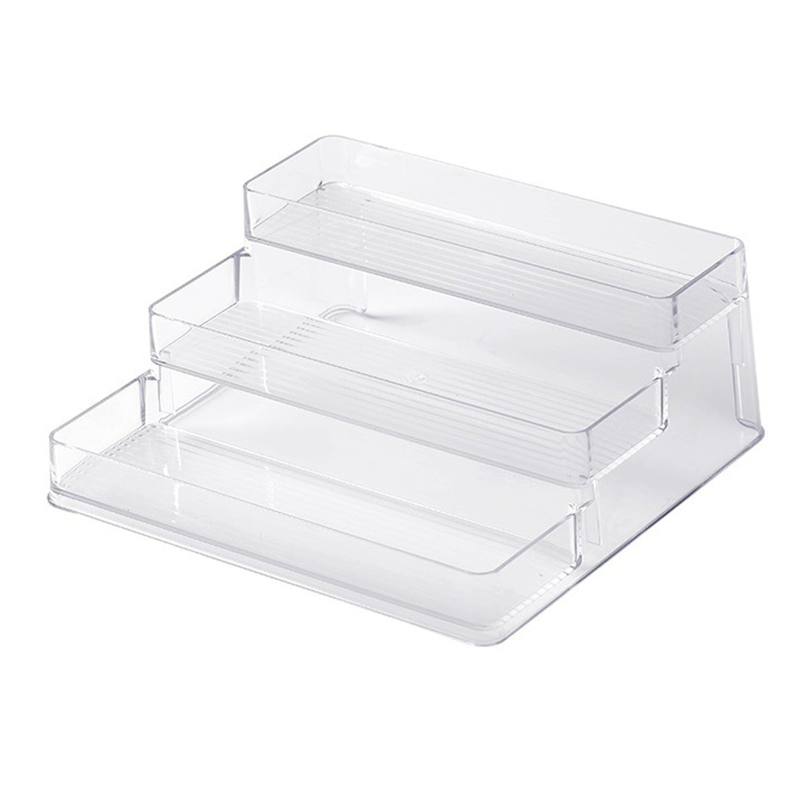 Clear Acrylic Display Riser Shelf 3 Tier Riser Display Stand Kitchen Bathroom Storage Rack - Image 1