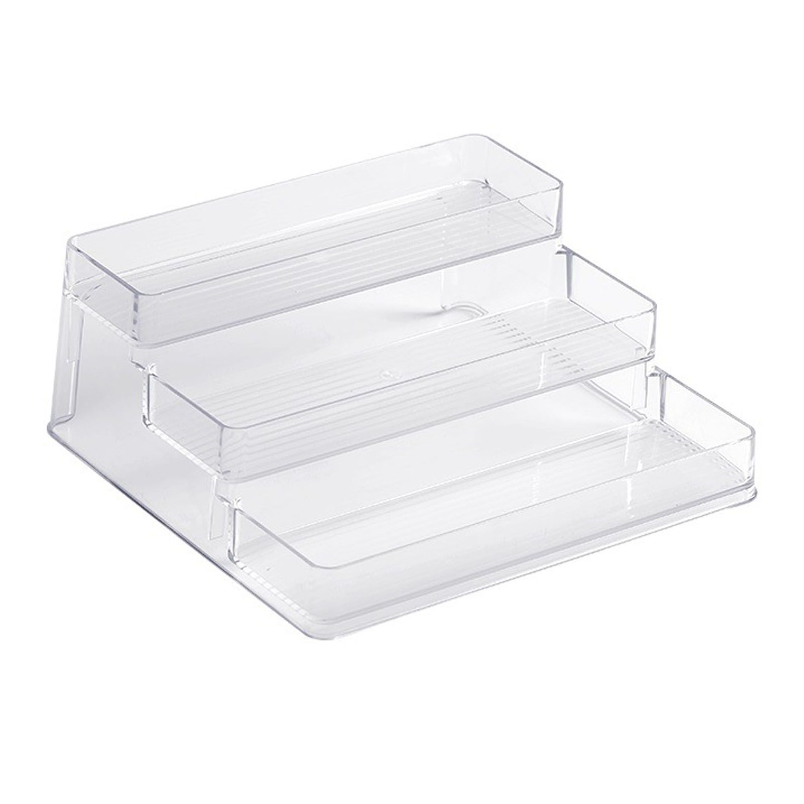 Clear Acrylic Display Riser Shelf 3 Tier Riser Display Stand Kitchen Bathroom Storage Rack - Image 2