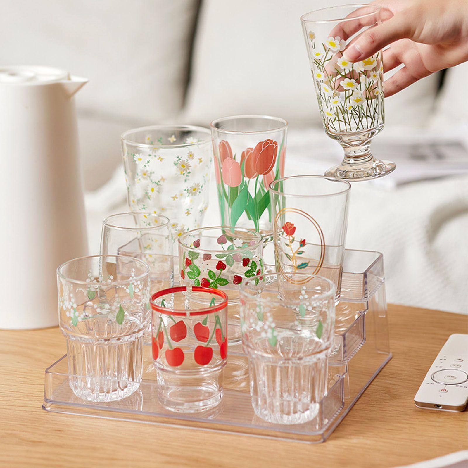Clear Acrylic Display Riser Shelf 3 Tier Riser Display Stand Kitchen Bathroom Storage Rack - Image 5