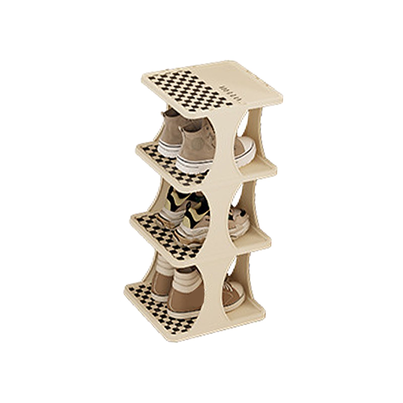 Shoe Rack Single Pairs Shoe Shelf Space Saving Shoe Orgainzer Tower for Home Door Bedroom 4 Layers - Image 2